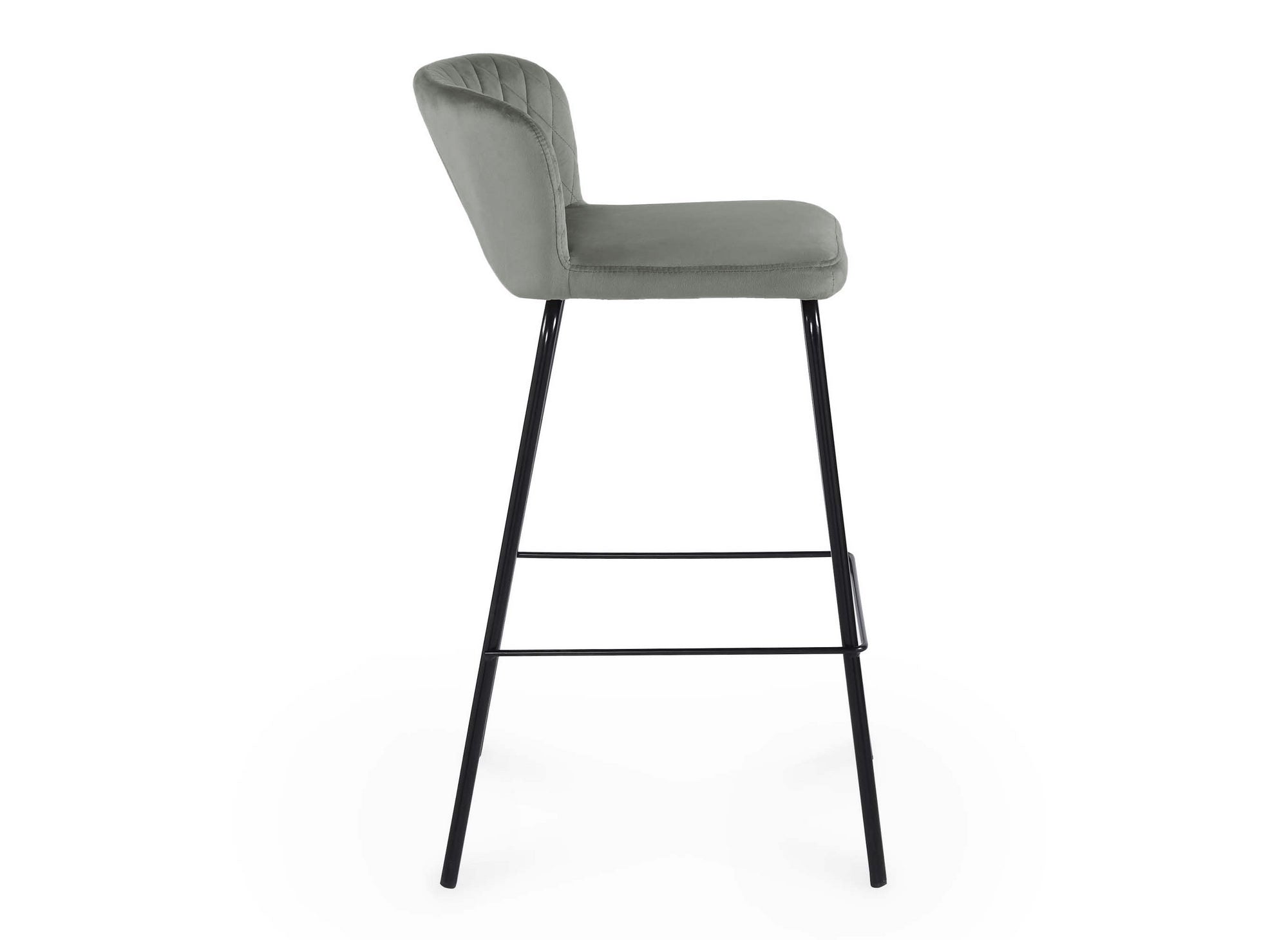 2er Set Designer Barhocker aus grauem Samt BOSCO