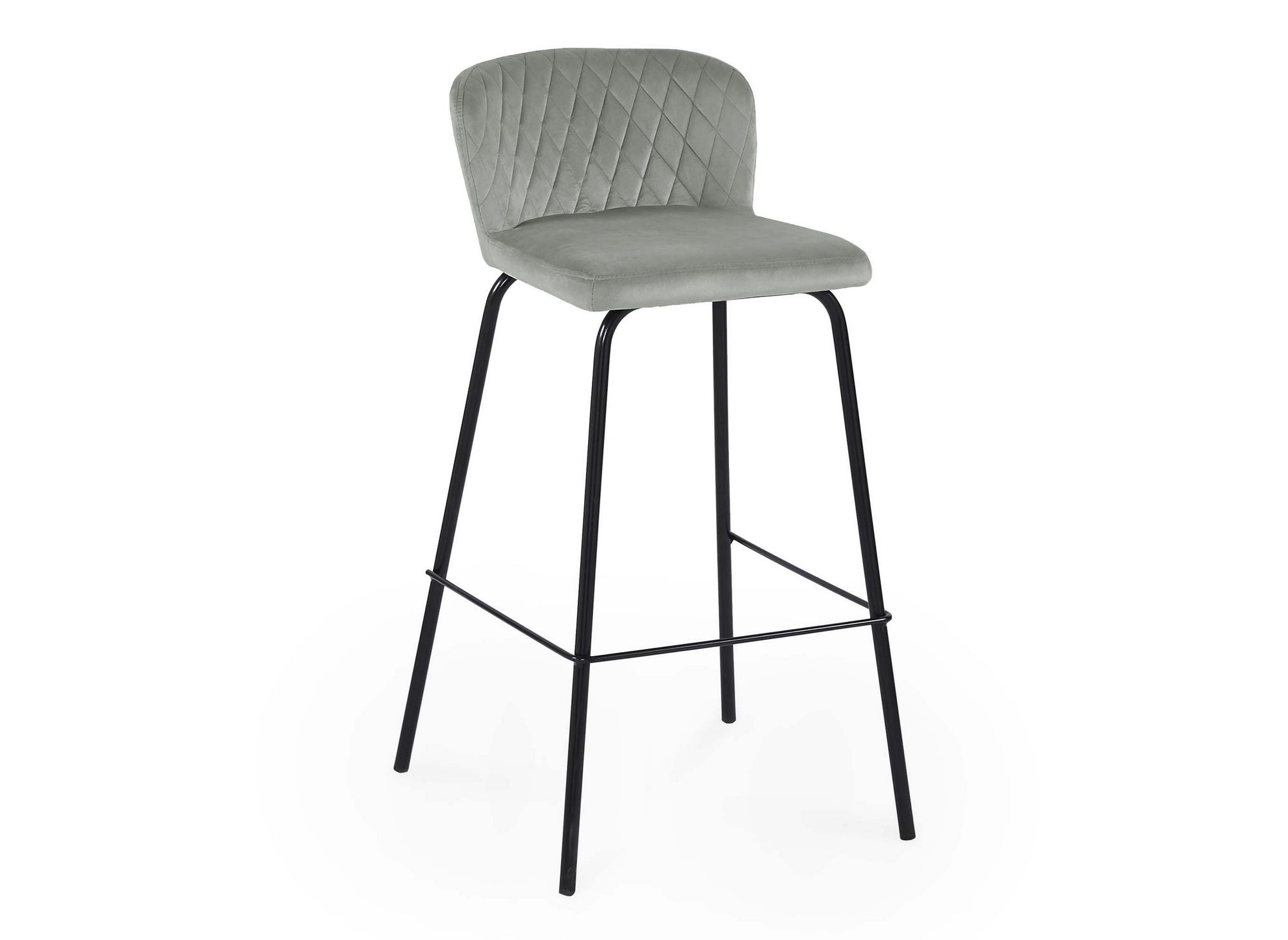 2er Set Designer Barhocker aus grauem Samt BOSCO