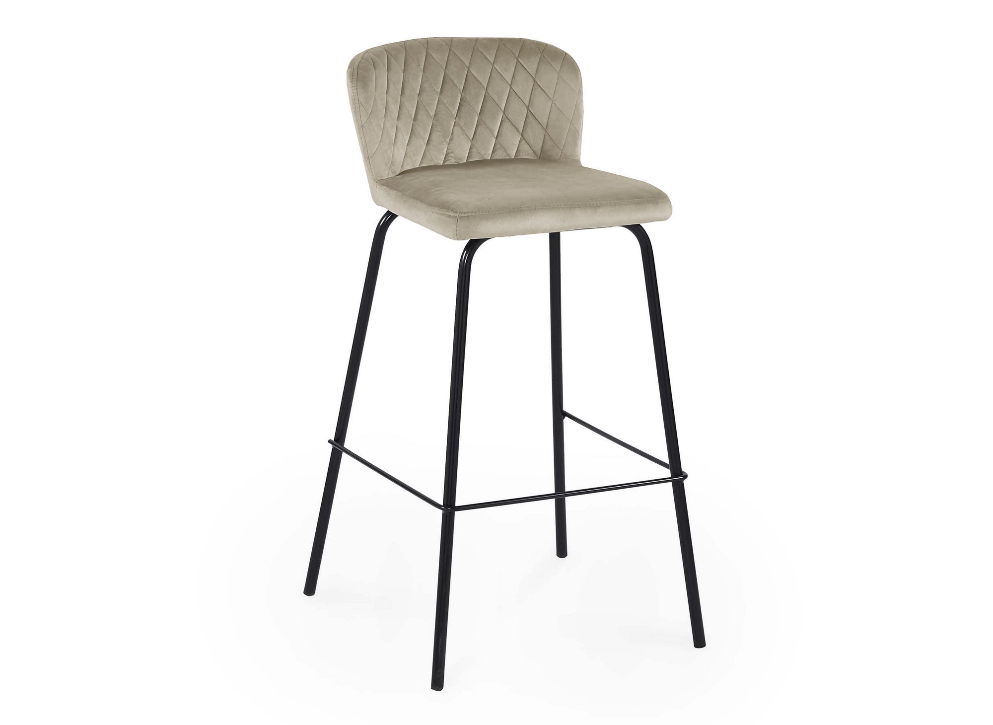 2er Set Designer Barhocker in beigem Samt BOSCO