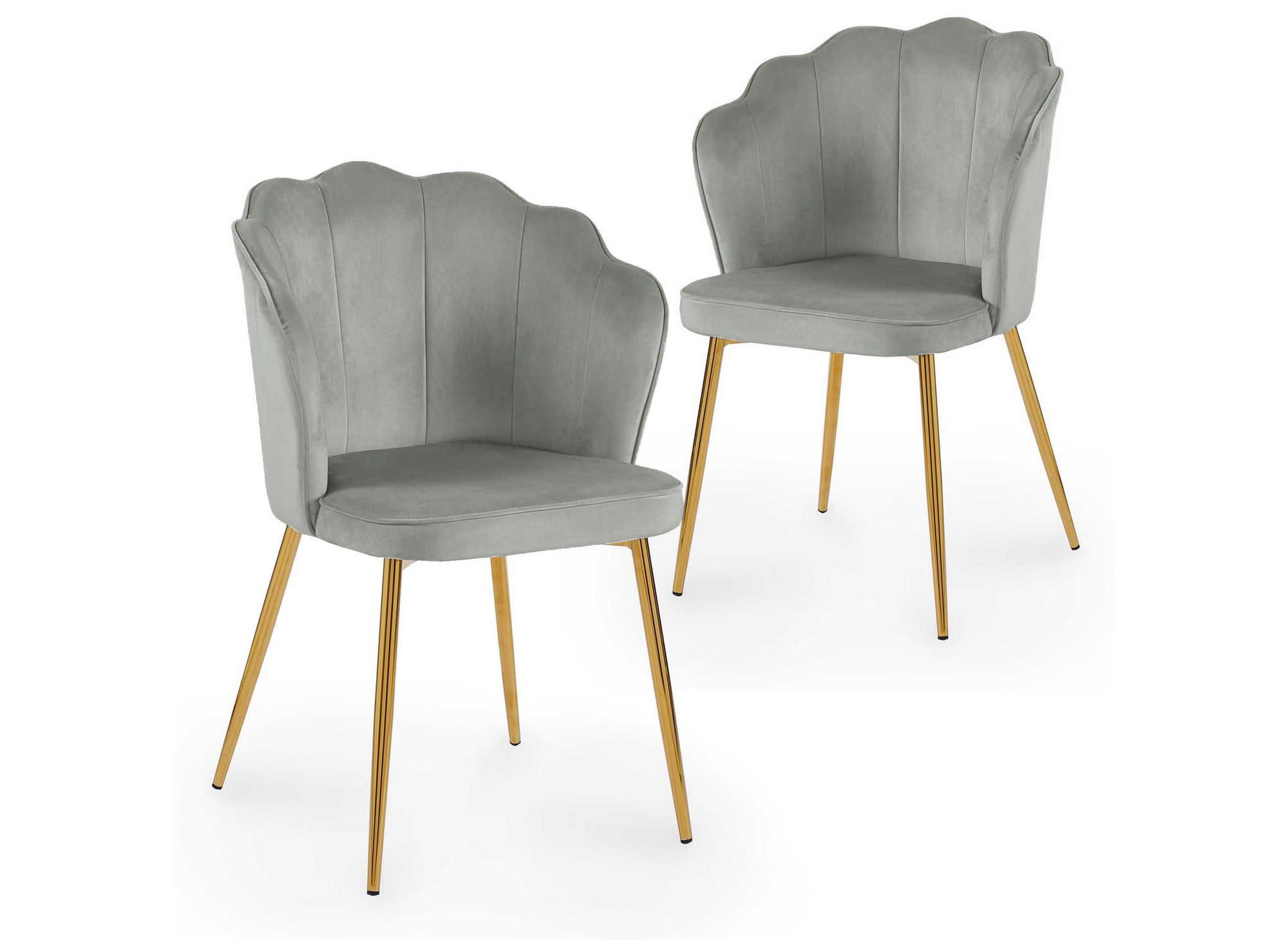 2er-Set Designerstühle aus grauem Samt GARANCE