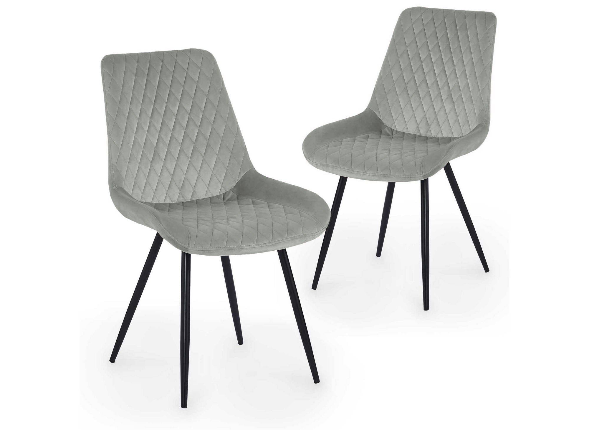 2er-Set YOLA Designer-Stühle aus grauem Samt