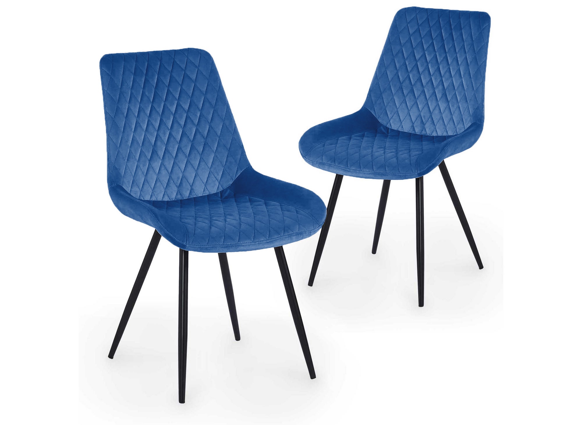 2er-Set YOLA Designer-Stühle aus blauem Samt