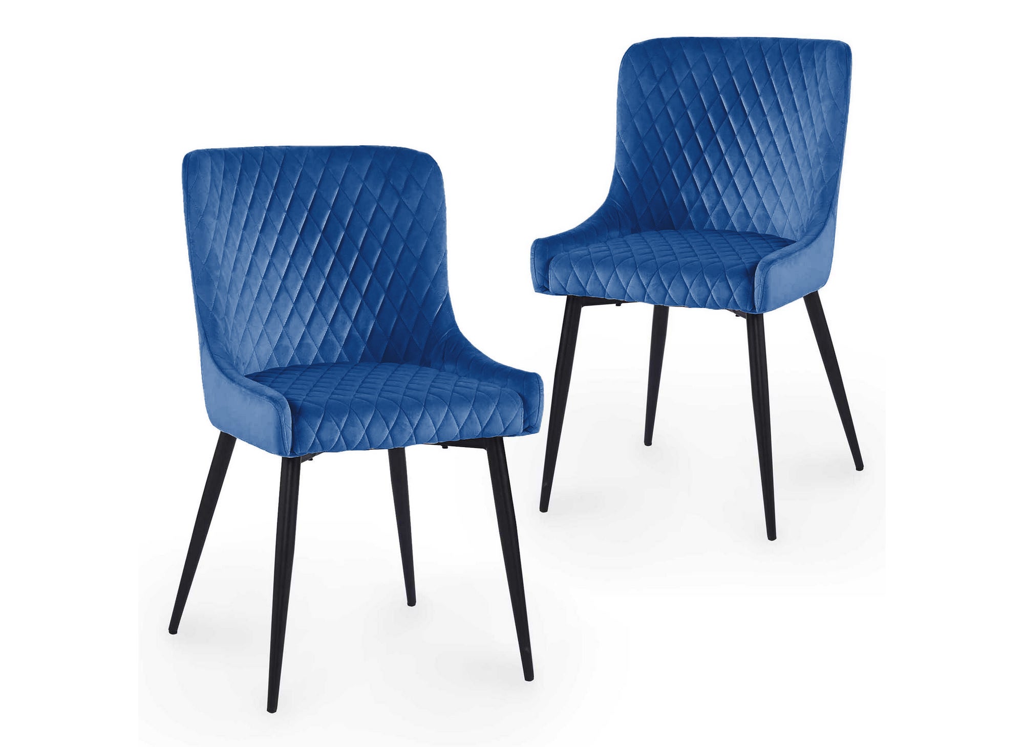 2er-Set Designer-Stühle aus blauem Samt JENNY
