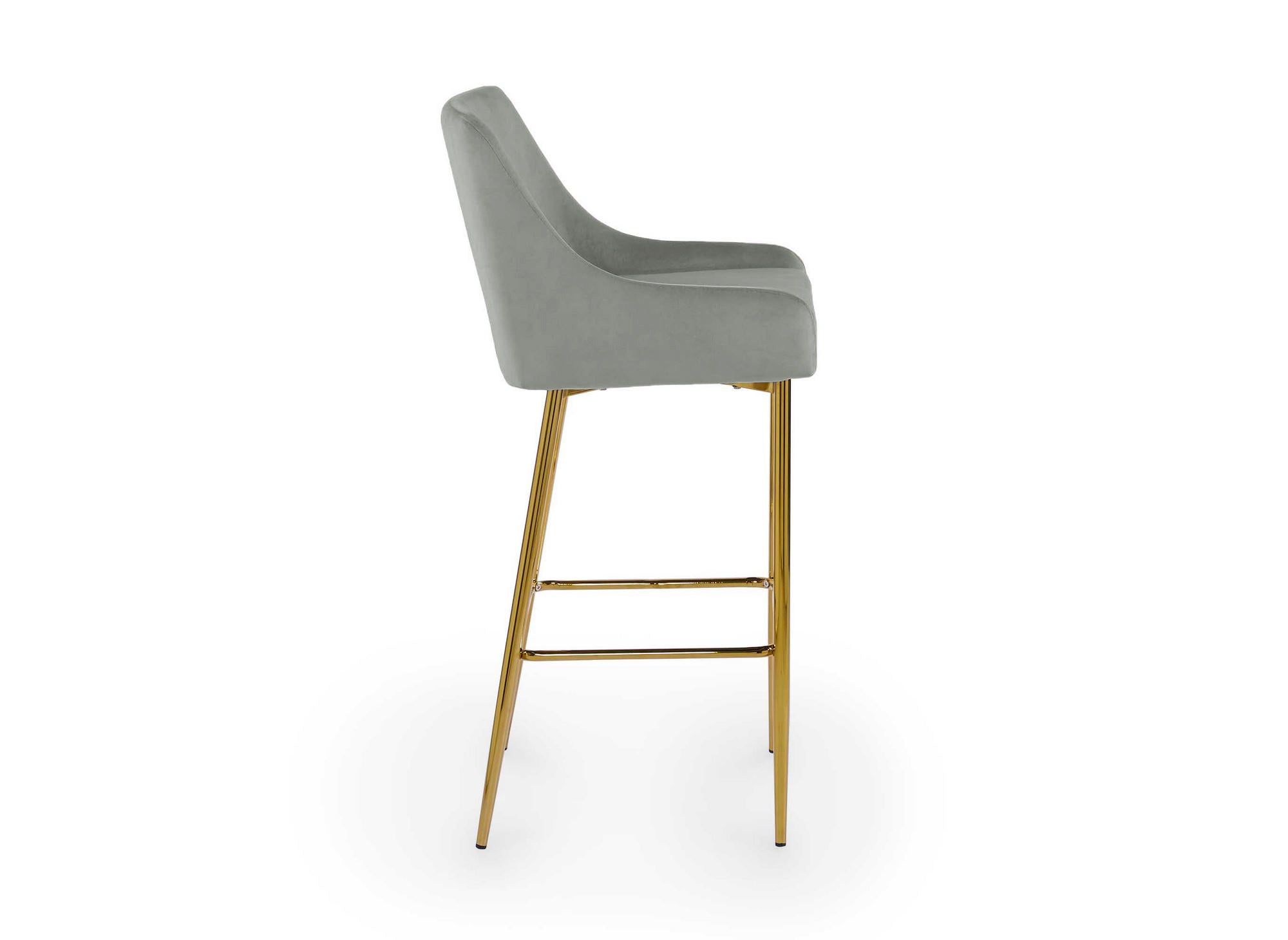 2er-Set LALYA Designer-Barhocker aus grauem Samt