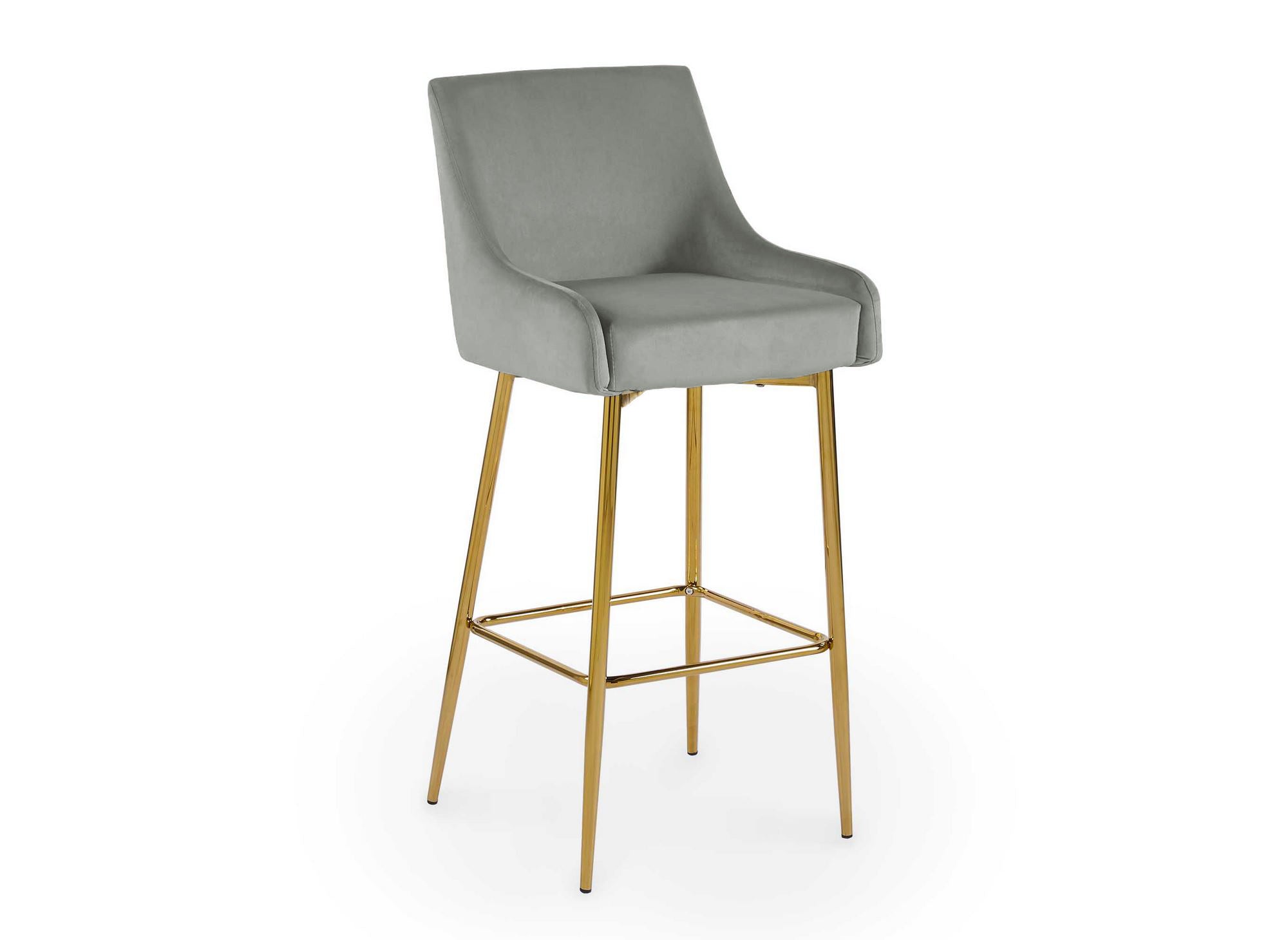 2er-Set LALYA Designer-Barhocker aus grauem Samt