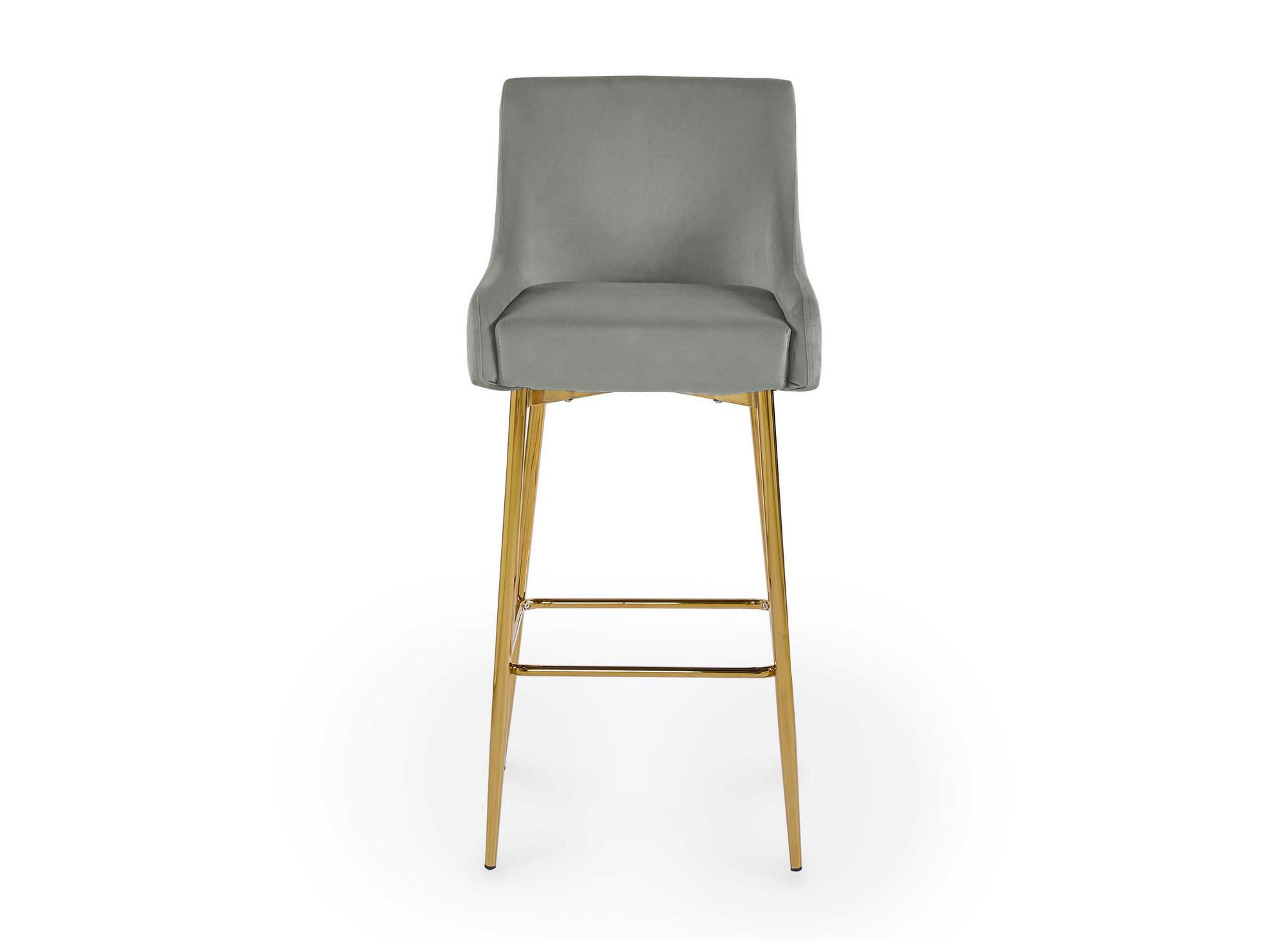 2er-Set LALYA Designer-Barhocker aus grauem Samt