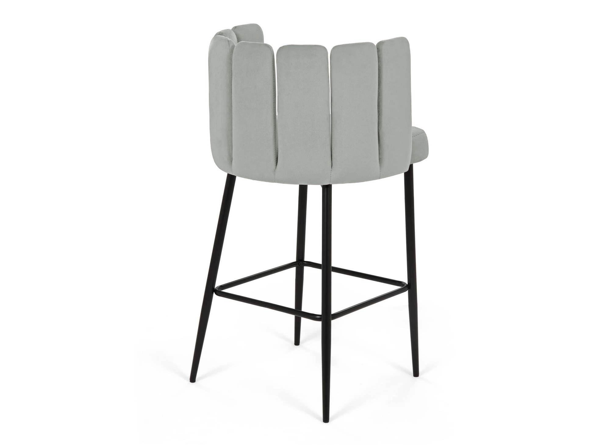 2er-Set Designer-Barhocker DEBBY aus grauem Samt
