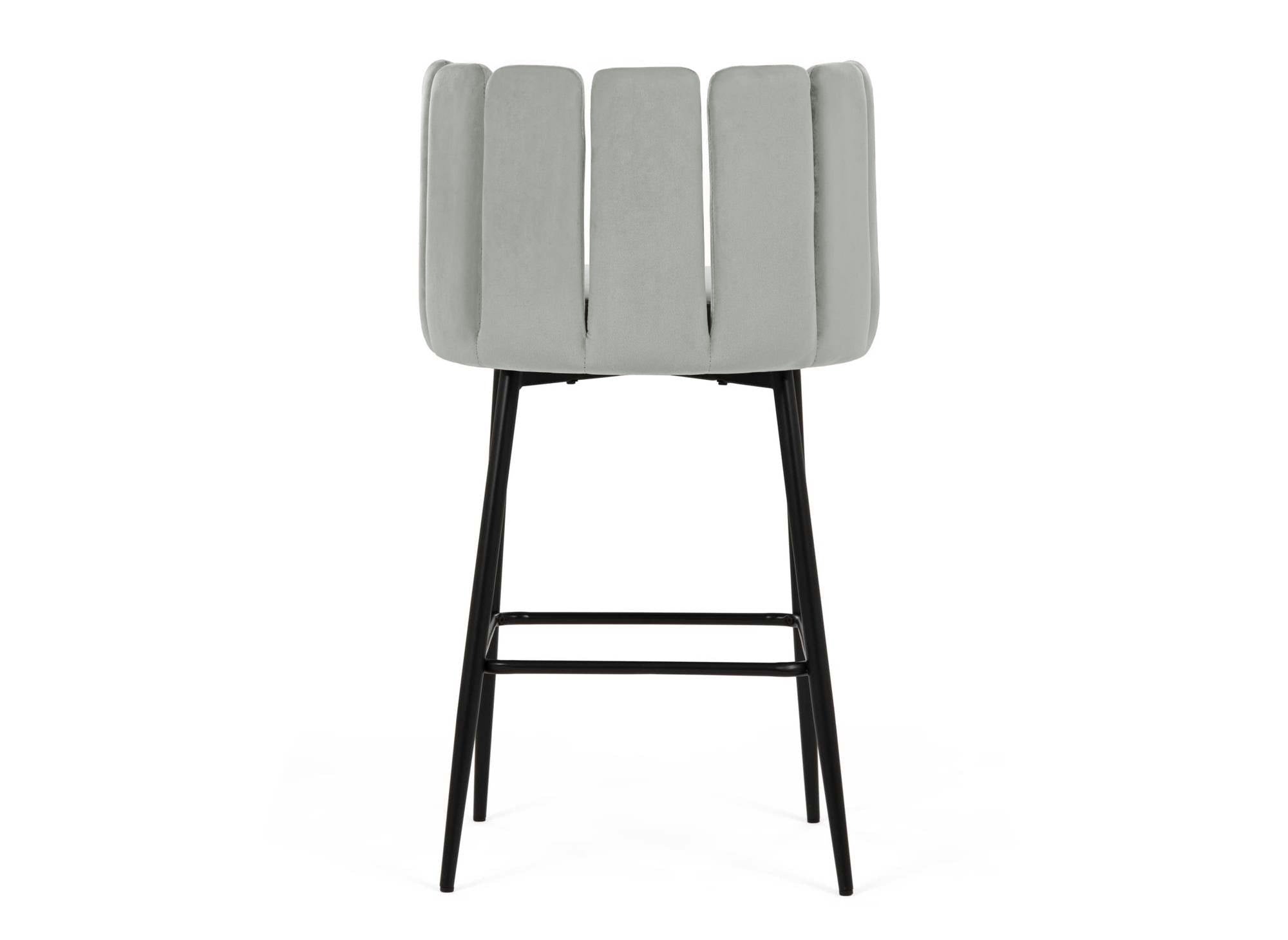 2er-Set Designer-Barhocker DEBBY aus grauem Samt