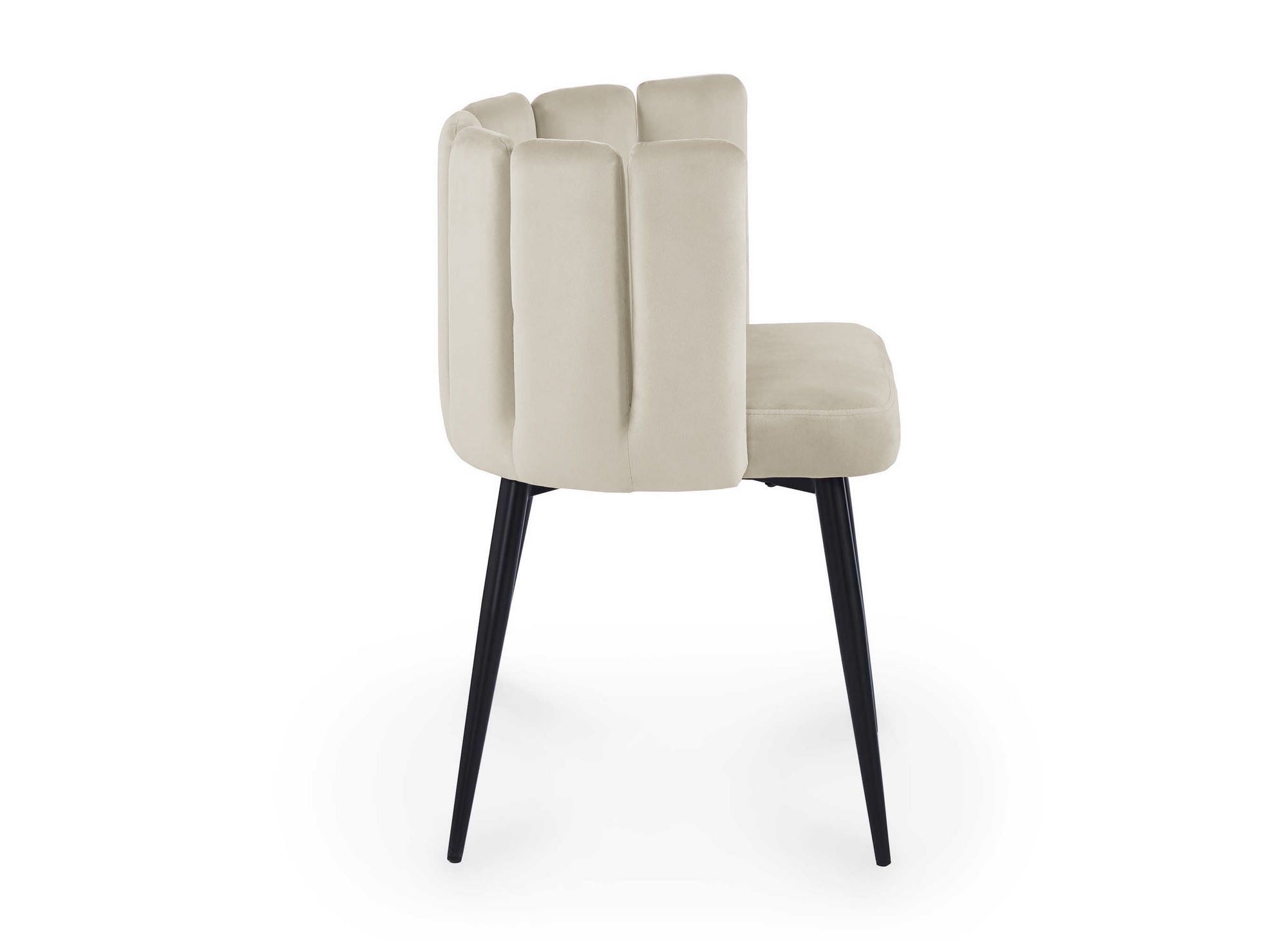 2er-Set Designer-Stühle DEBBY aus beigem Samt