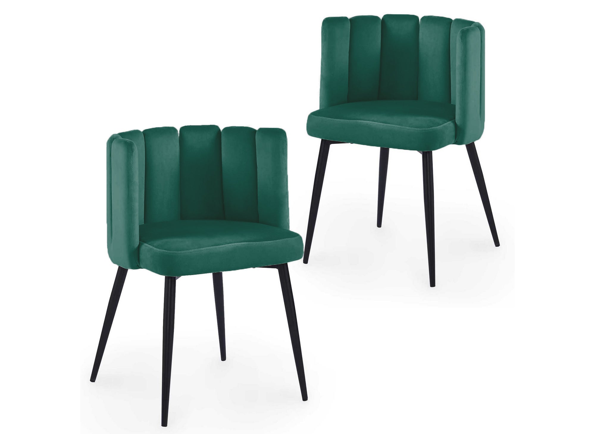 2er-Set DEBBY Designer-Stühle aus grünem Samt