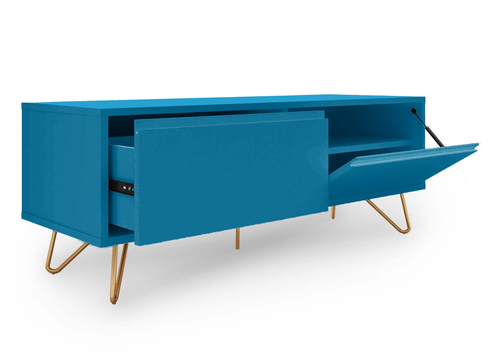 DARINA entenblauer TV-Schrank mit 1 Schublade und 1 Tür