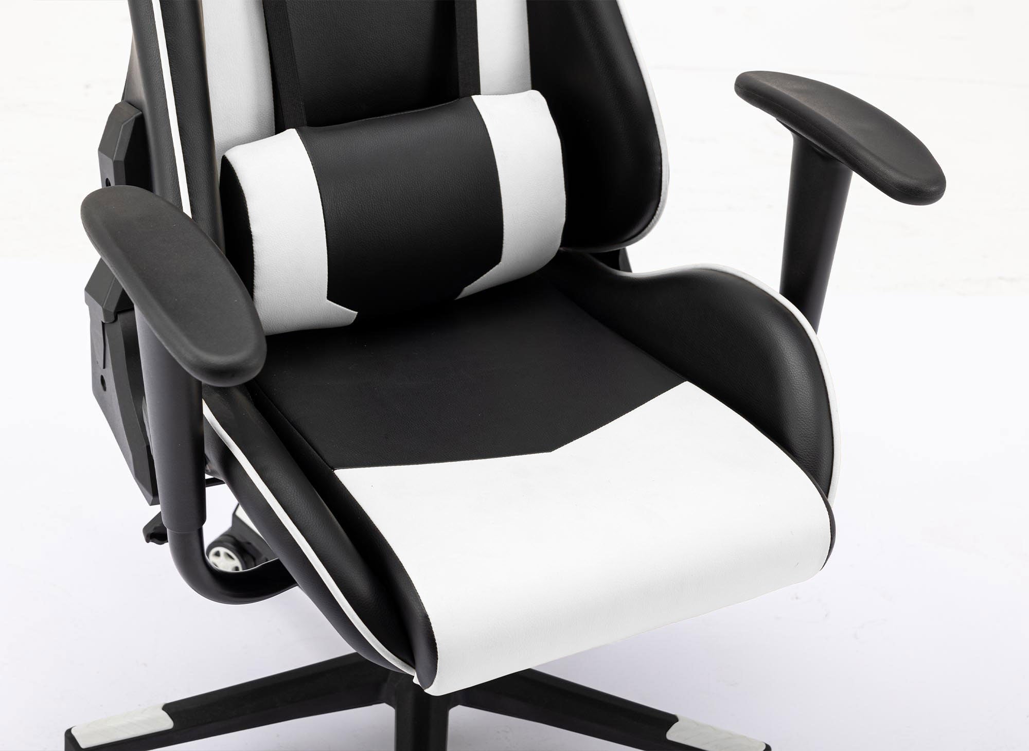 LYHAM Gaming-Stuhl aus Kunstleder in Schwarz und Weiß