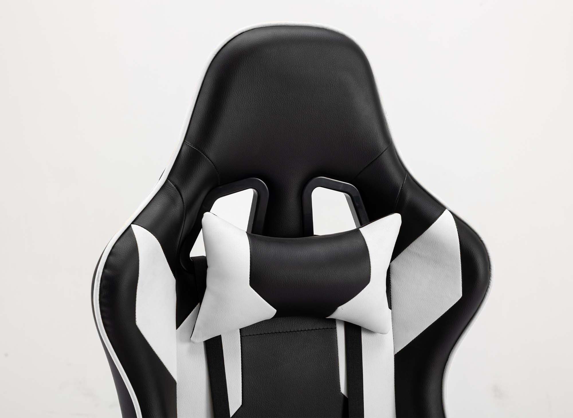 LYHAM Gaming-Stuhl aus Kunstleder in Schwarz und Weiß