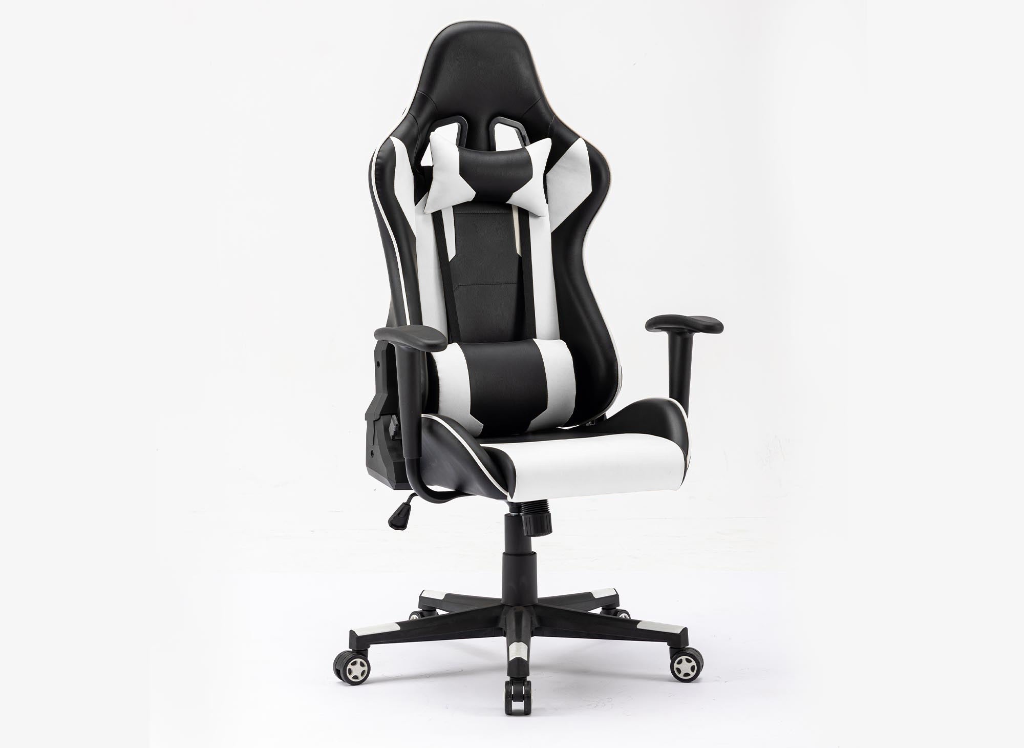 LYHAM Gaming-Stuhl aus Kunstleder in Schwarz und Weiß