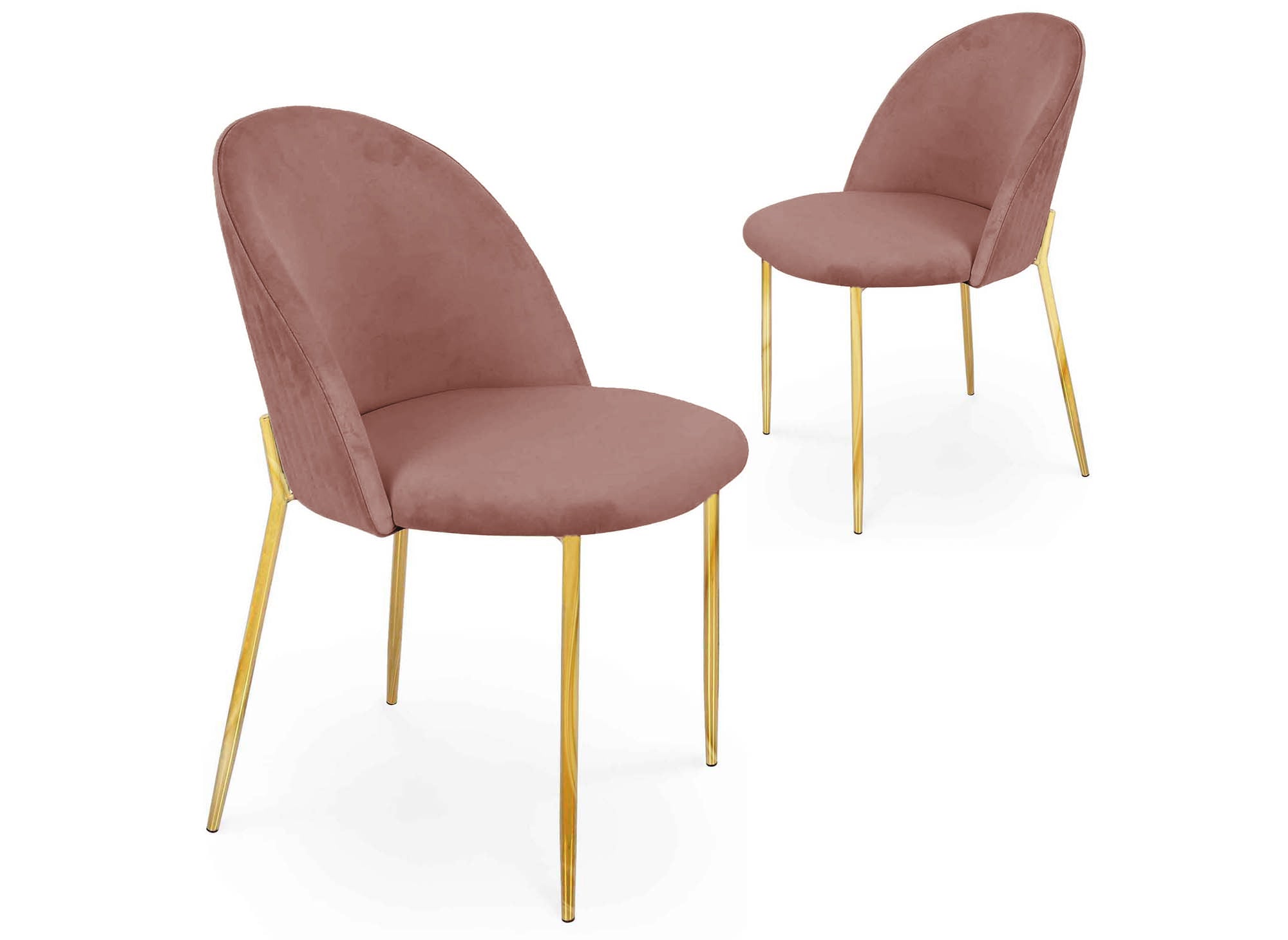 2er-Set Designerstühle aus rosa Samt ARABEL
