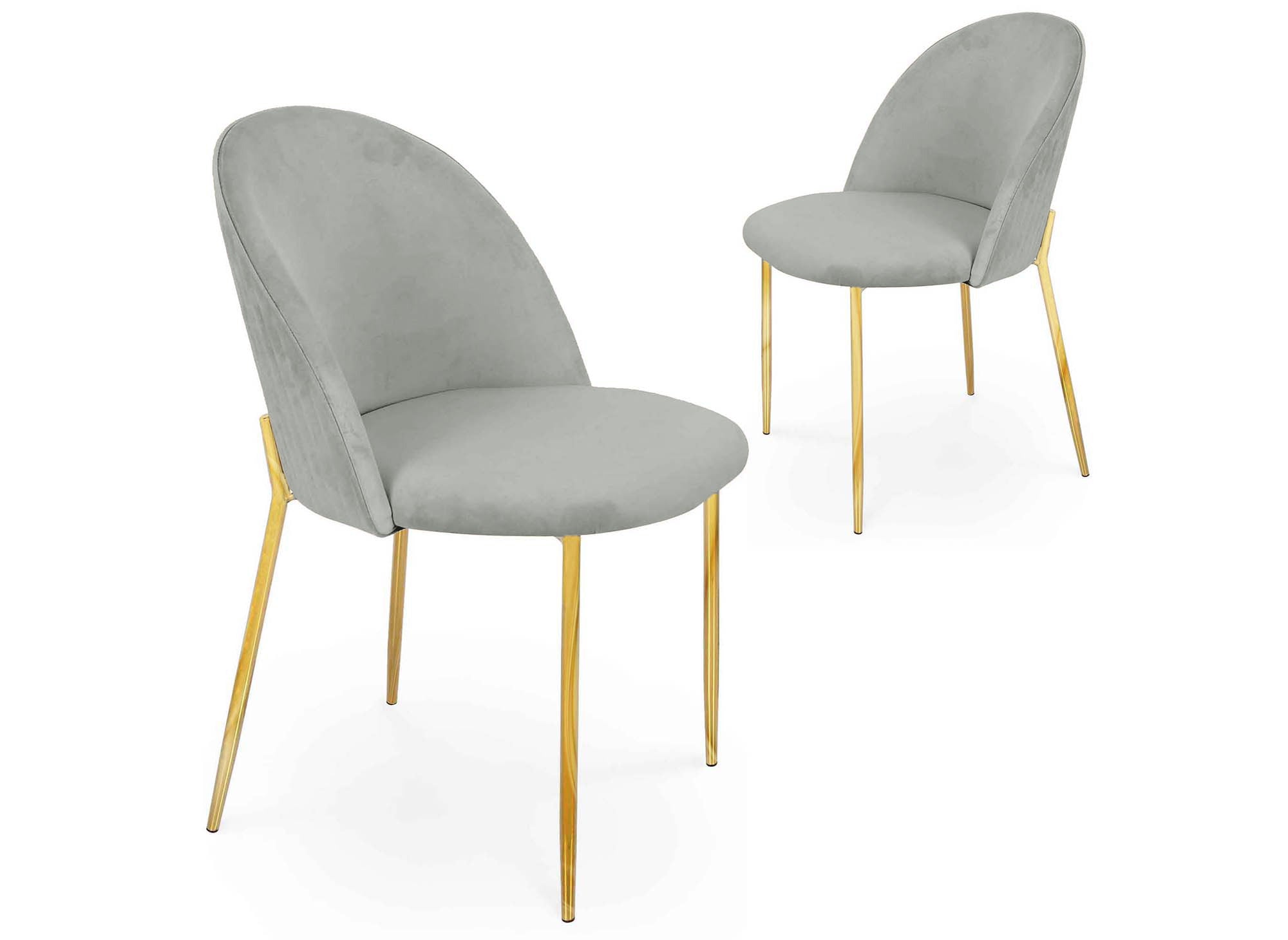 2er-Set Designerstühle aus grauem Samt ARABEL