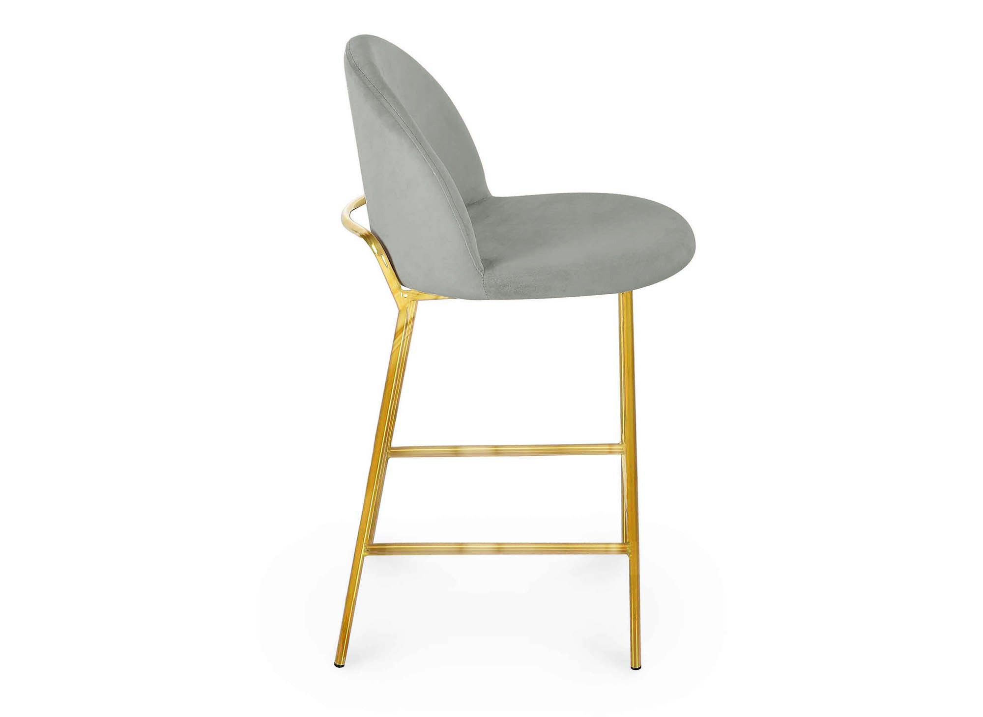 2er-Set Designer-Barhocker aus grauem Samt ARABEL