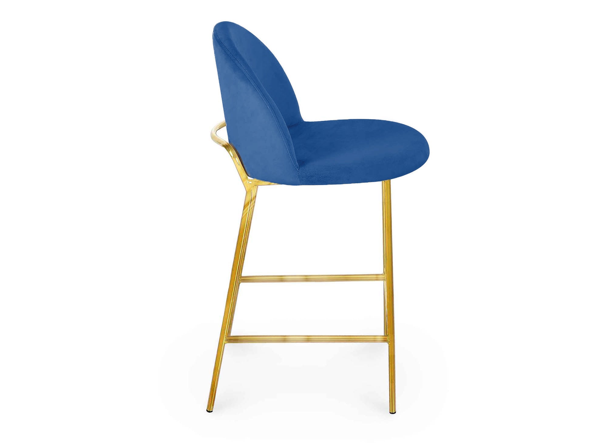 2er-Set Designer-Barhocker aus blauem Samt ARABEL