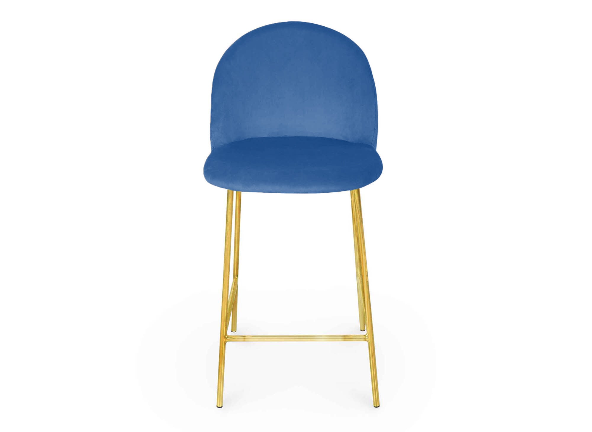 2er-Set Designer-Barhocker aus blauem Samt ARABEL