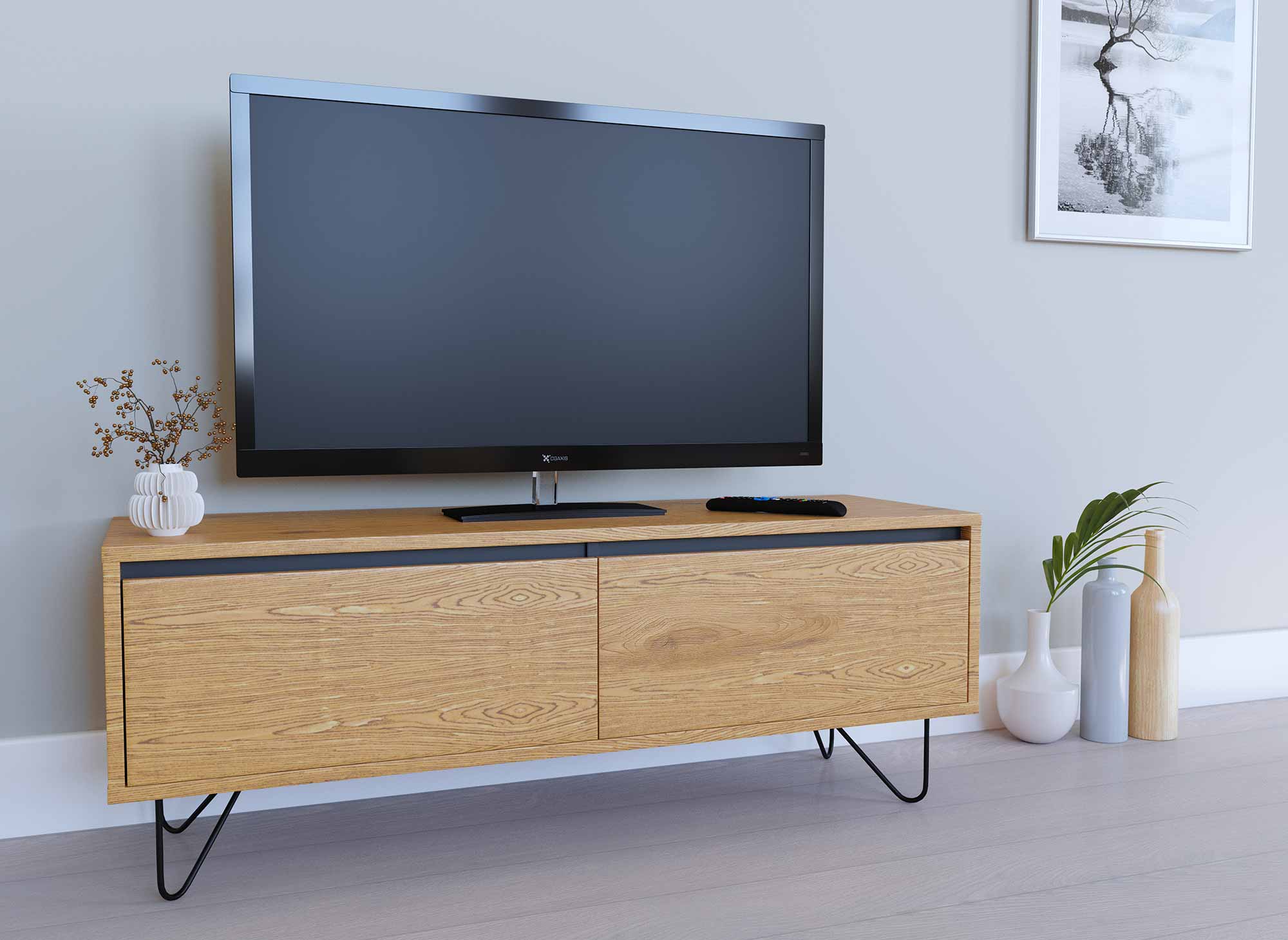 DARINA TV-Schrank aus Holz mit 1 Schublade und 1 Tür