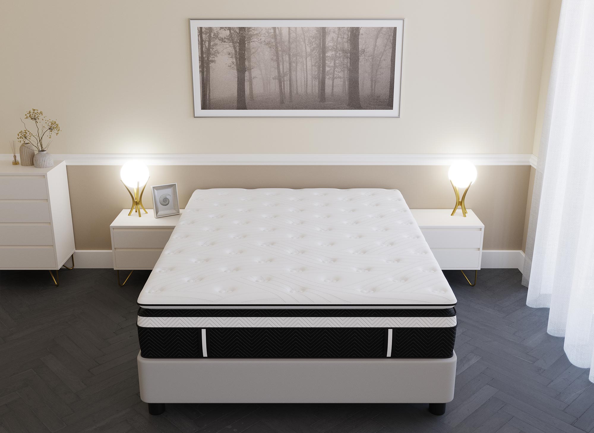 Hybrid-Memoryschaum-Matratze 160 x 200 cm, Dicke 35 cm - CLOUDY