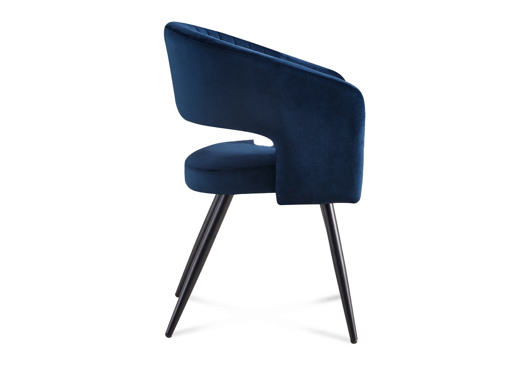 2er-Set GLORIA Designer-Stühle aus blauem Samt