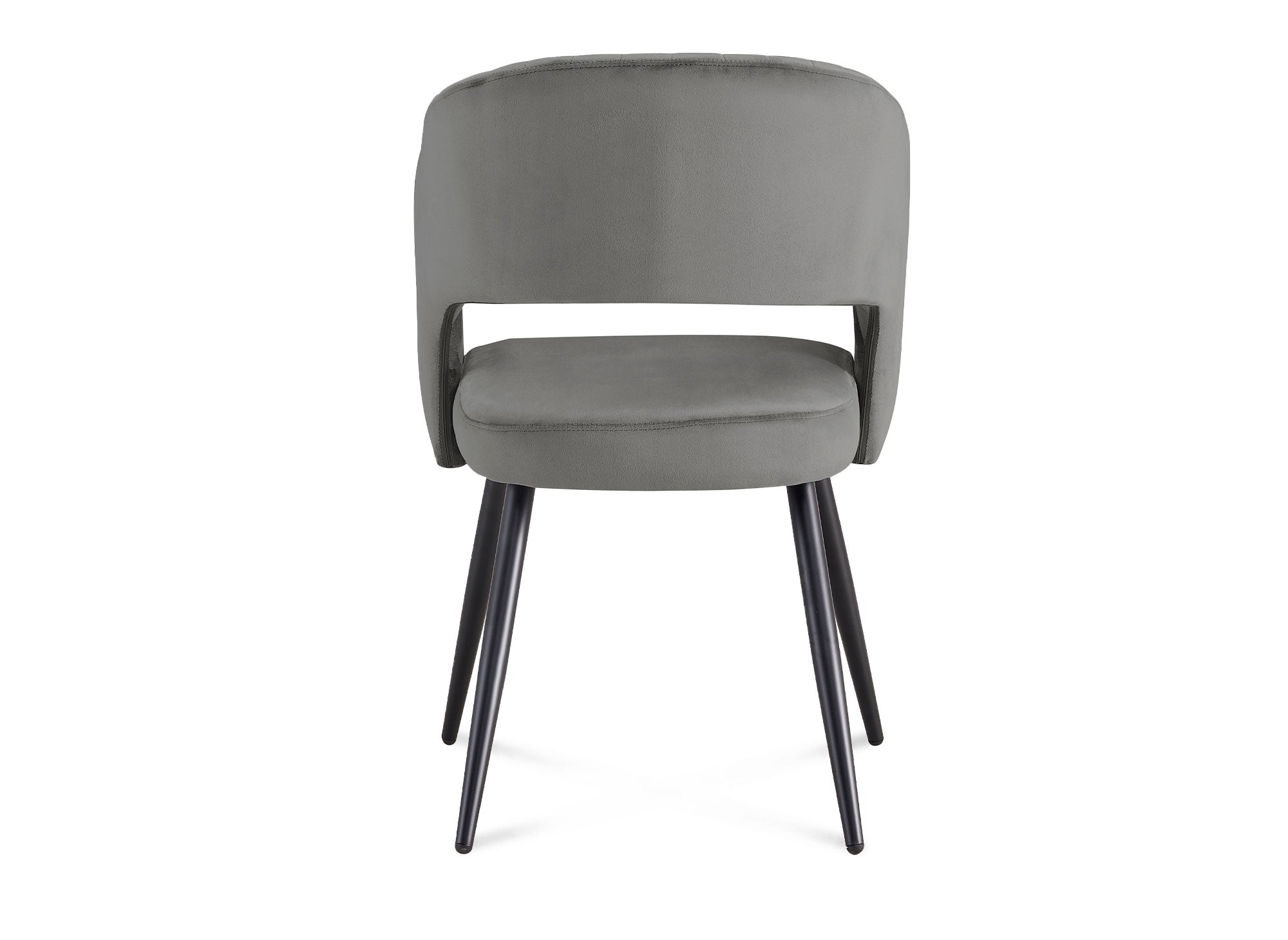 2er-Set GLORIA Designer-Stühle in grauem Samt