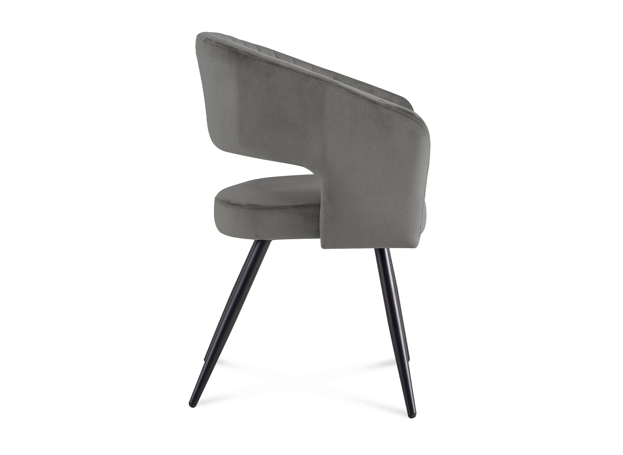 2er-Set GLORIA Designer-Stühle in grauem Samt