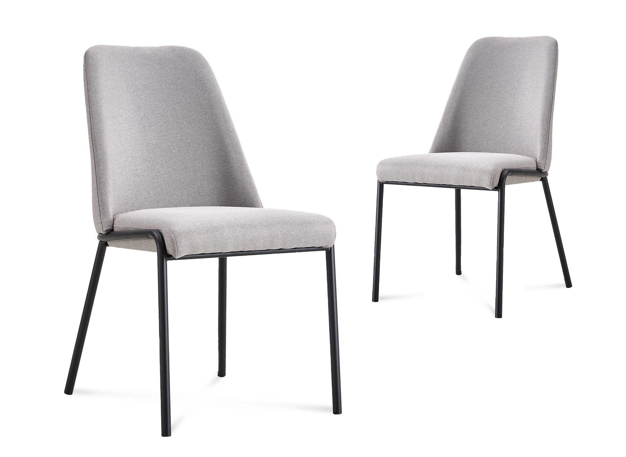 2er-Set Stühle aus grauem Stoff APRIL