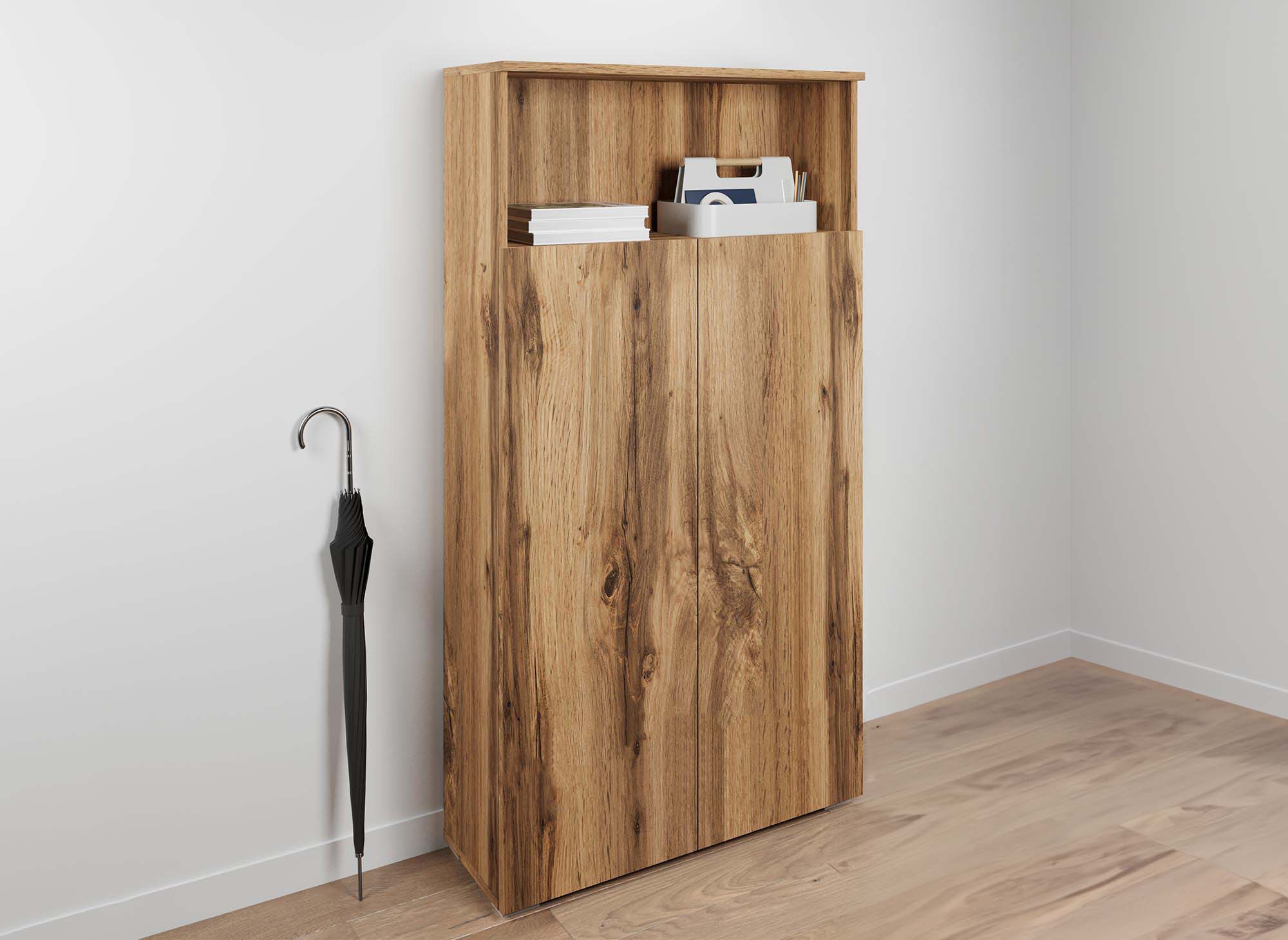 BAKI Holzschuhschrank mit 5 Fächern und 1 Nische