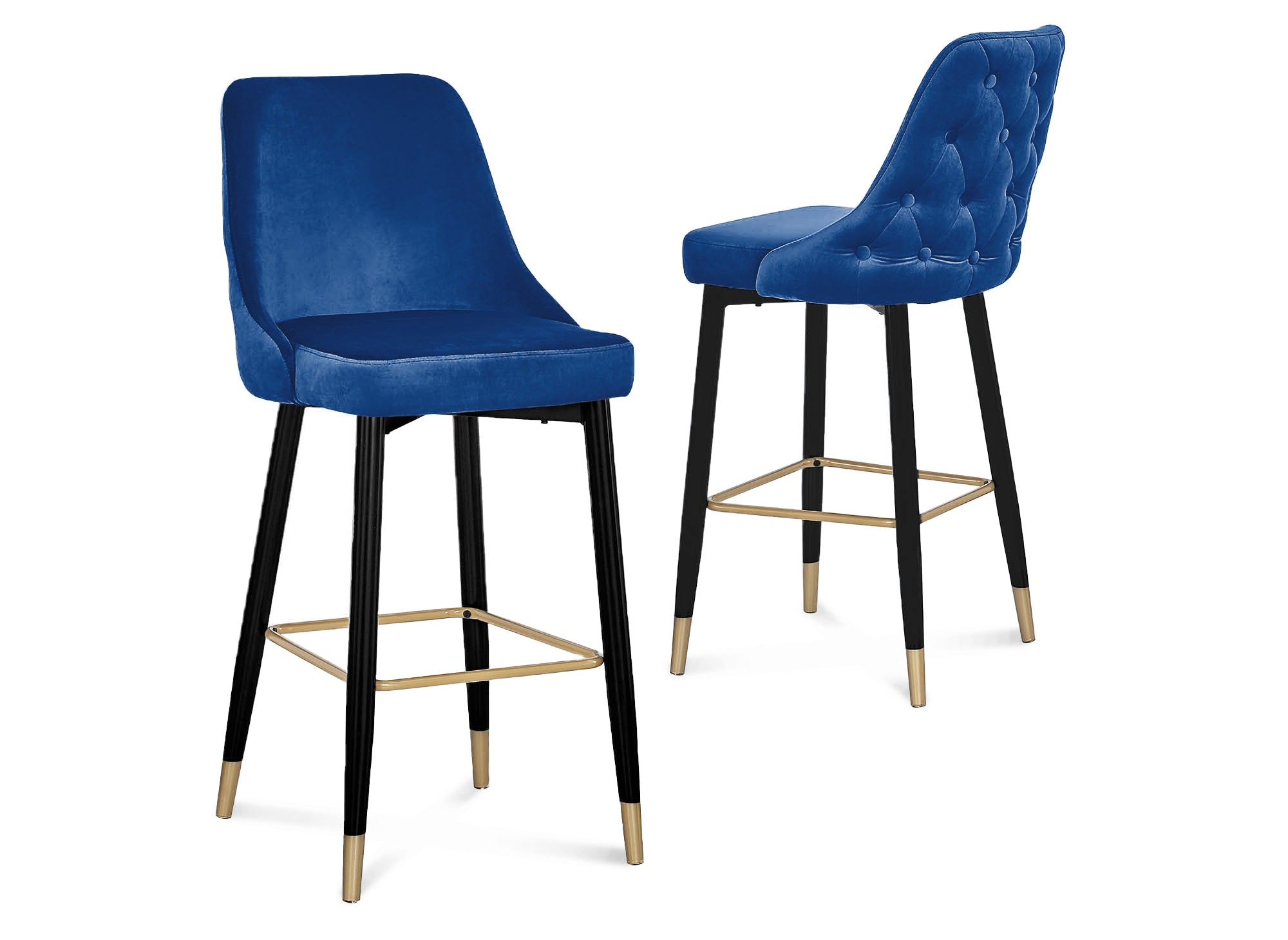 2er-Set DORINA Barhocker aus blauem Samt