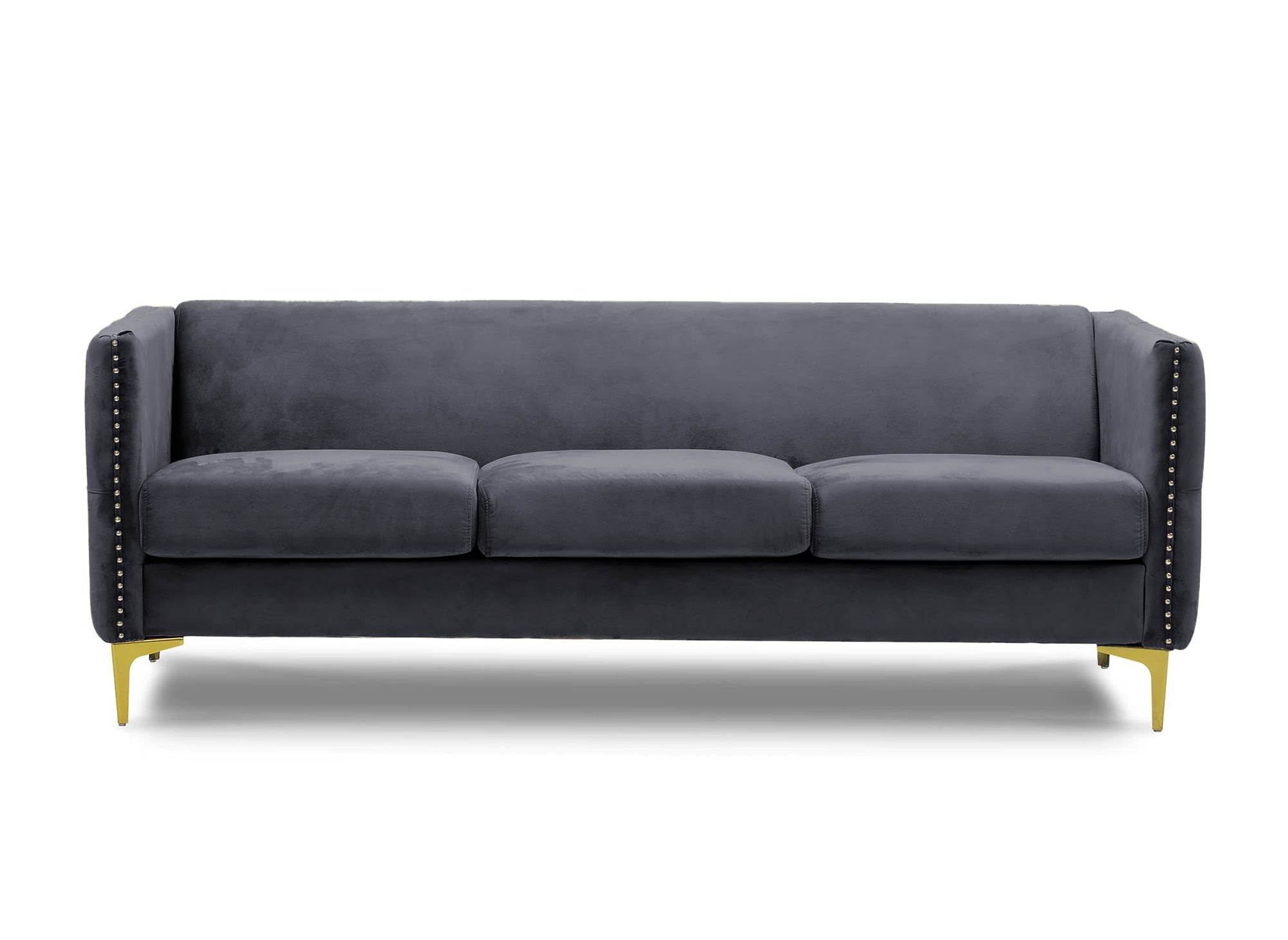 CYNTHIA 3-Sitzer-Sofa aus grauem Samt