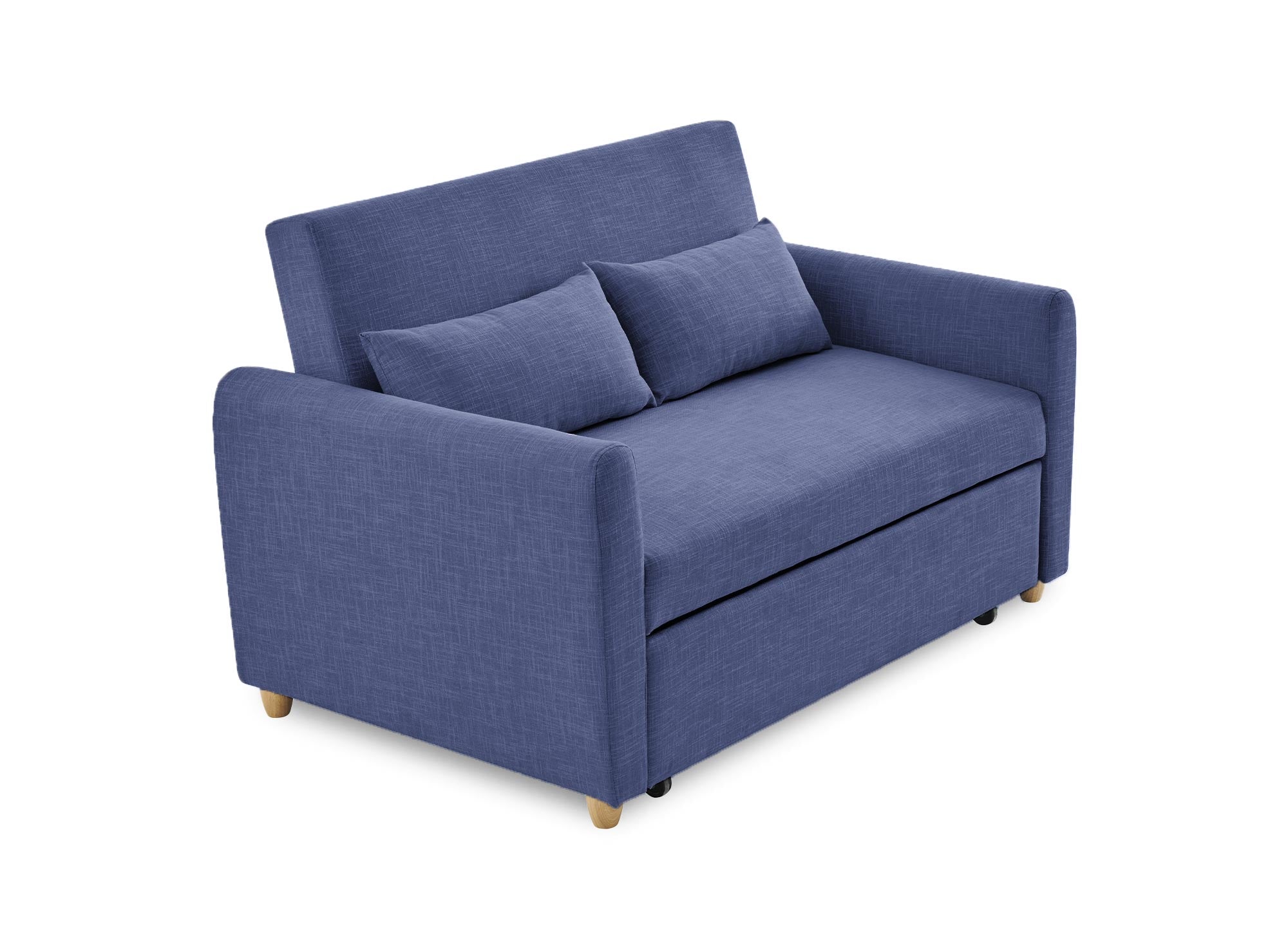 KALAYA Skandinavisches Schlafsofa aus blauem Stoff