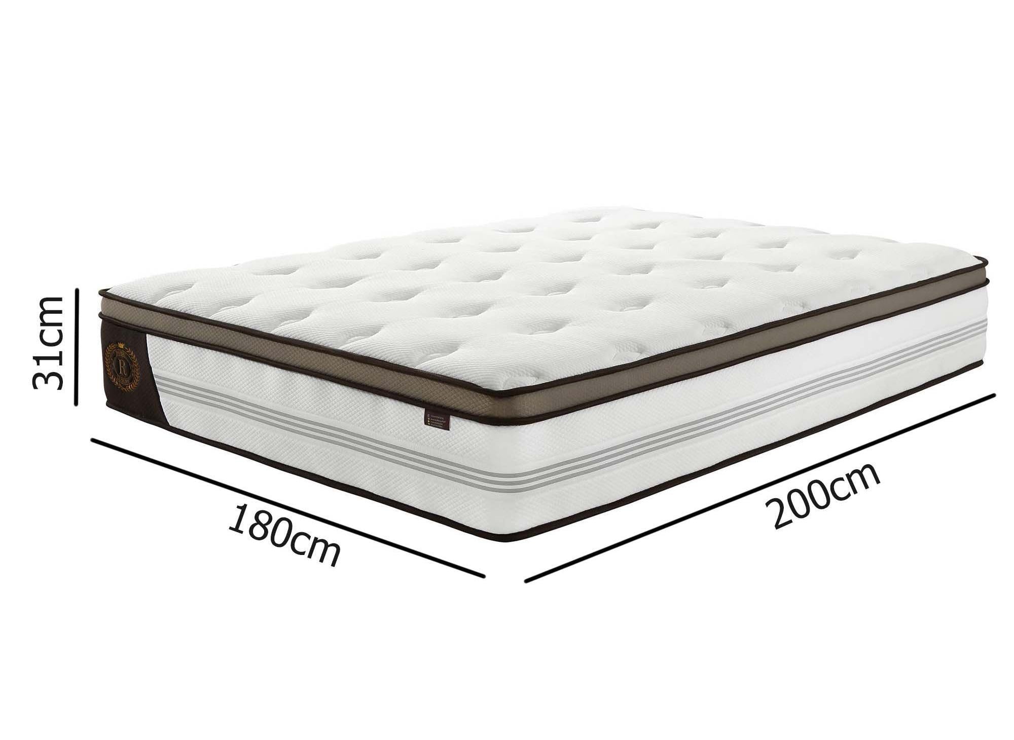 ROYAL LUX Hybridmatratze 180 x 200 cm Taschenfedern und Memory Foam, Dicke 31 cm