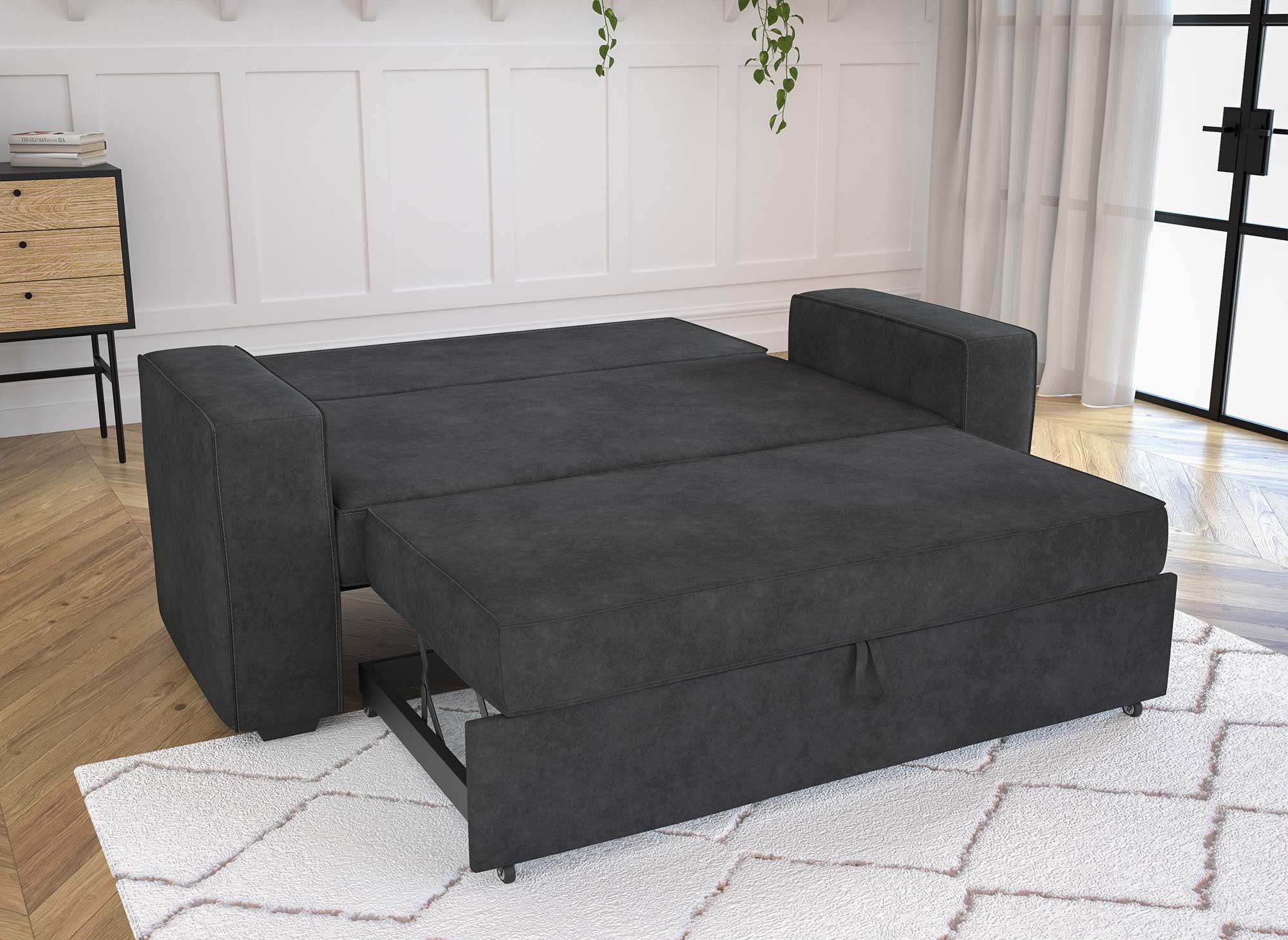 JAMES graues 3-Sitzer-Schlafsofa