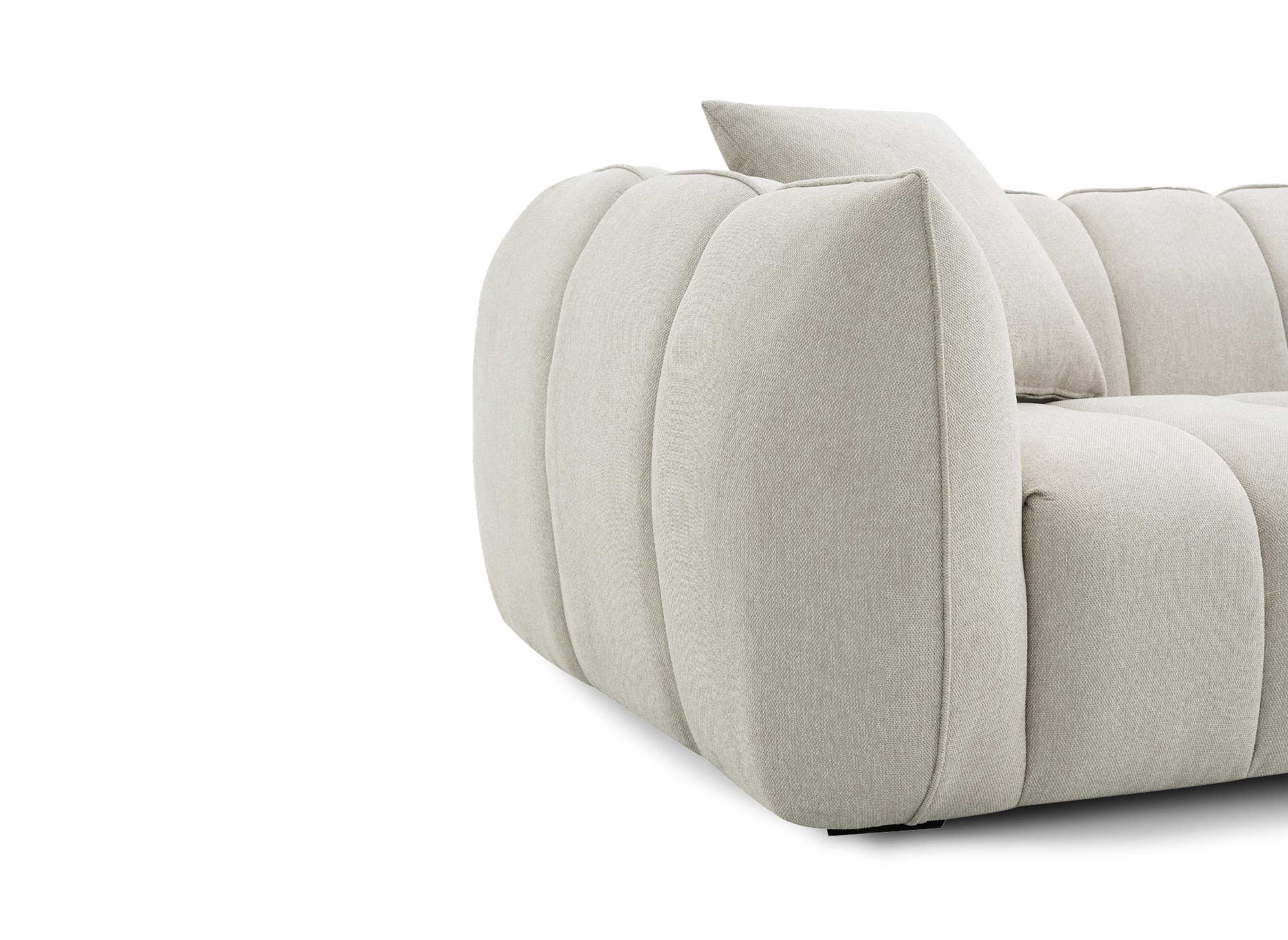 ALISSA 3-Sitzer-Sofa aus beigefarbenem Stoff