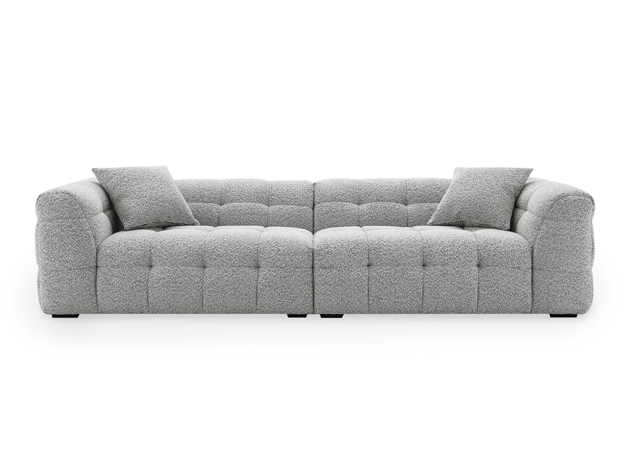 BELLA 4-Sitzer-Sofa in grauer Schaffelloptik