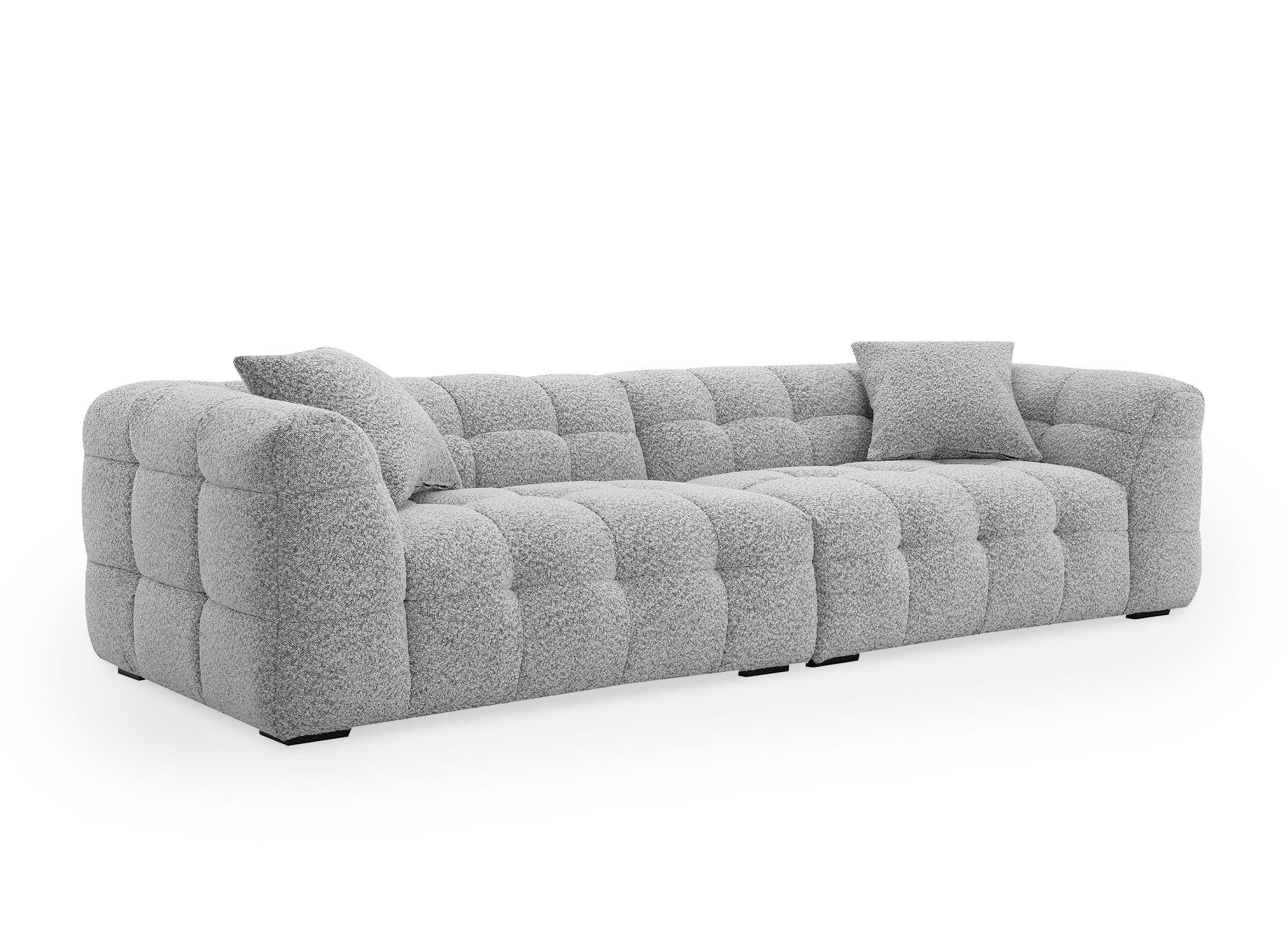 BELLA 4-Sitzer-Sofa in grauer Schaffelloptik