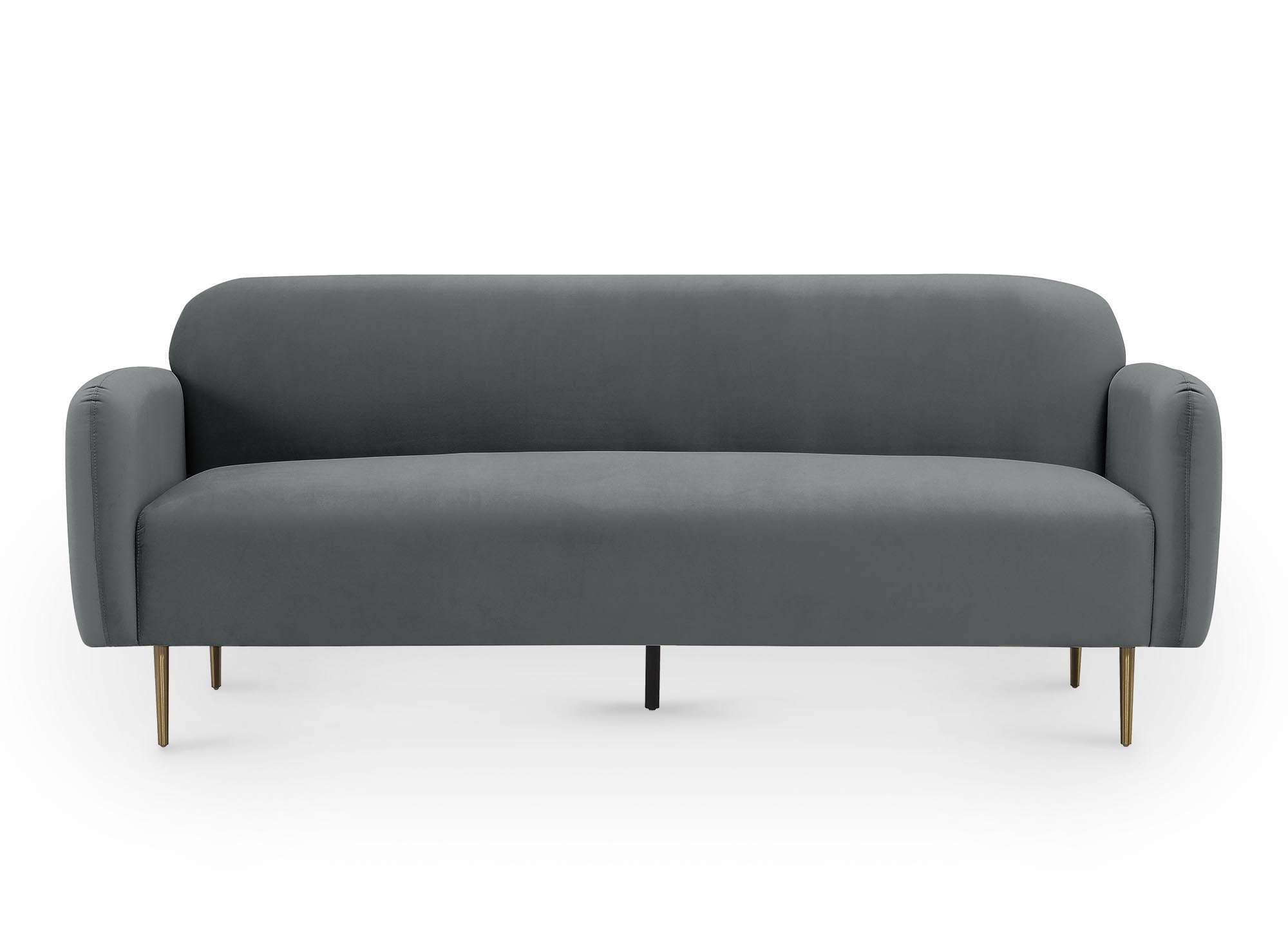 MARILYNE 3-Sitzer-Sofa aus grauem Samt