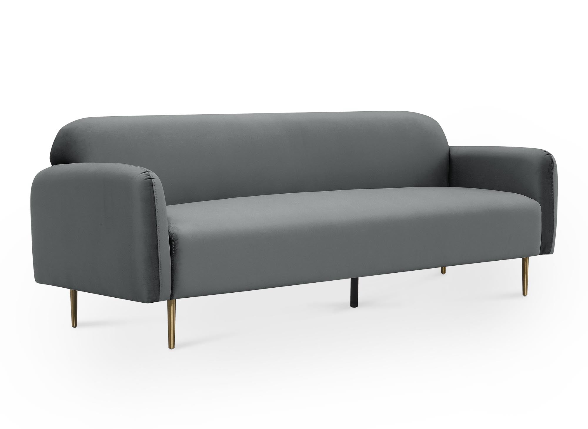 MARILYNE 3-Sitzer-Sofa aus grauem Samt