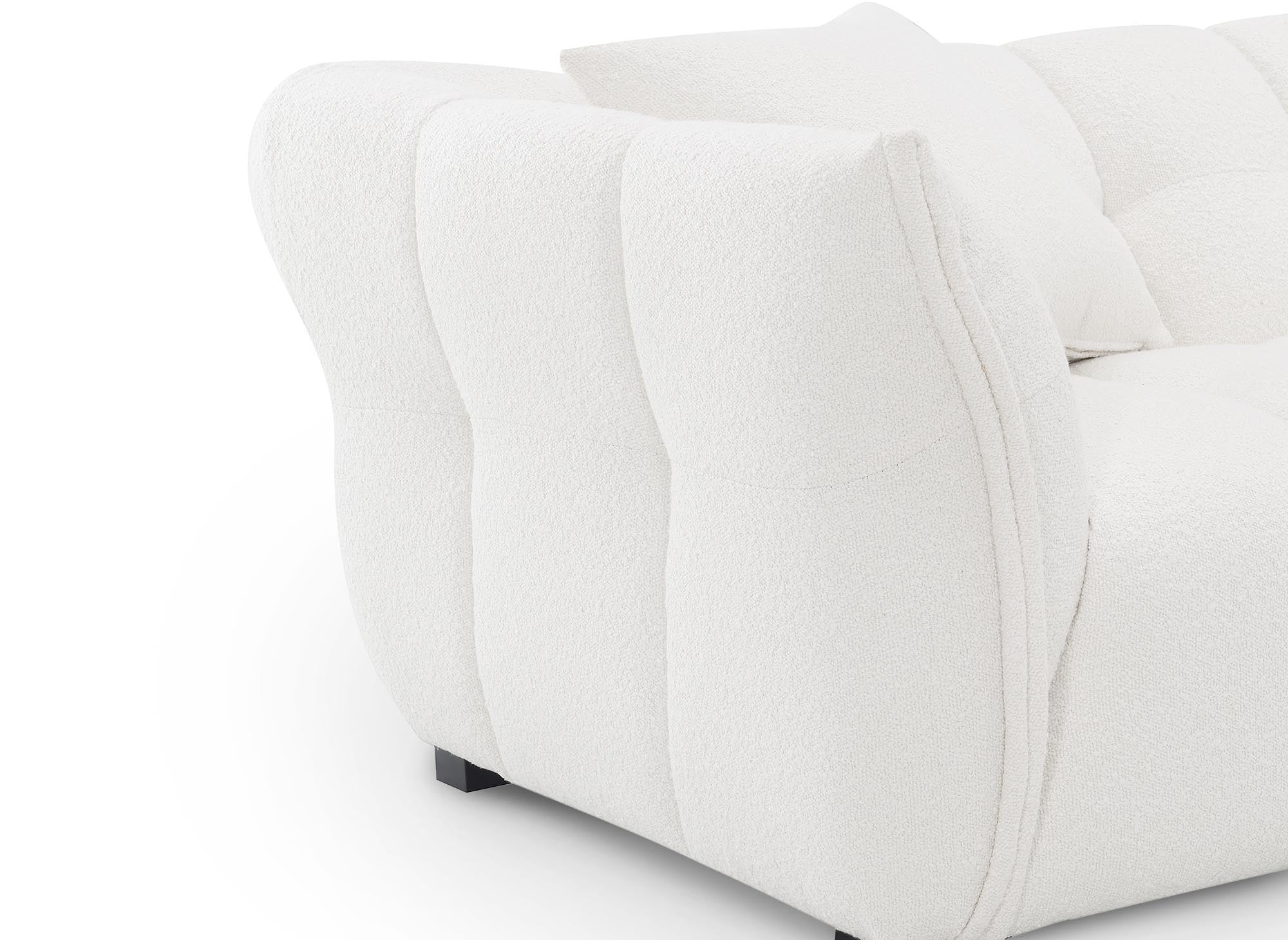 ELENA 3-Sitzer-Sofa in Ecru mit Schaffelleffekt