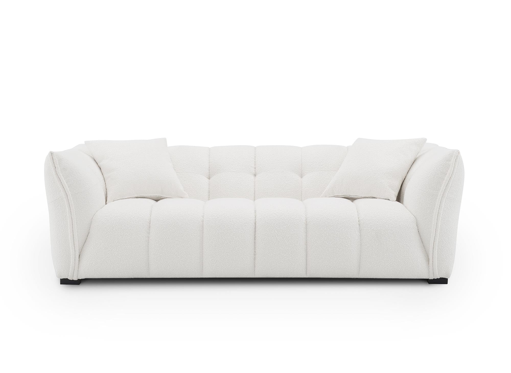 ELENA 3-Sitzer-Sofa in Ecru mit Schaffelleffekt