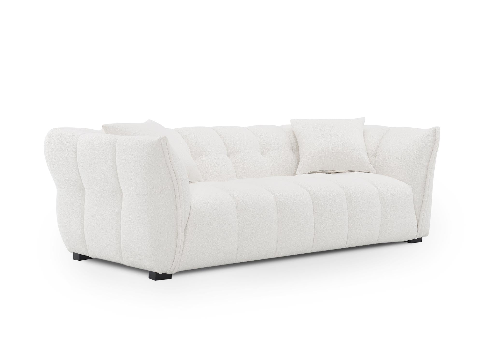 ELENA 3-Sitzer-Sofa in Ecru mit Schaffelleffekt