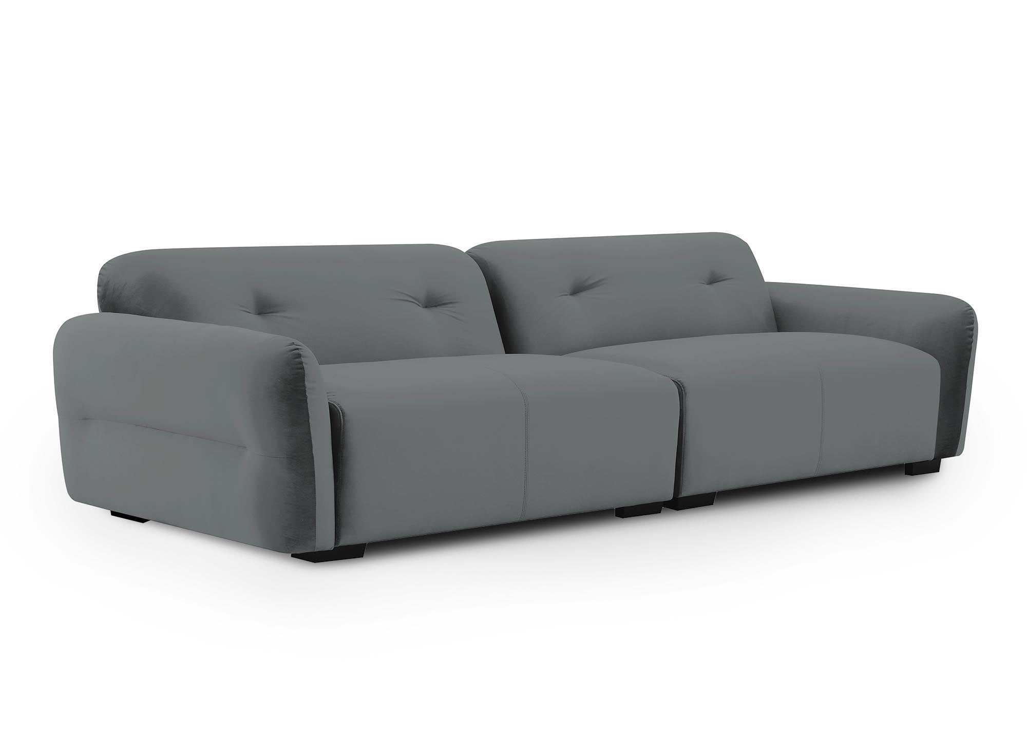 PICASSO 4-Sitzer-Sofa aus grauem Samt