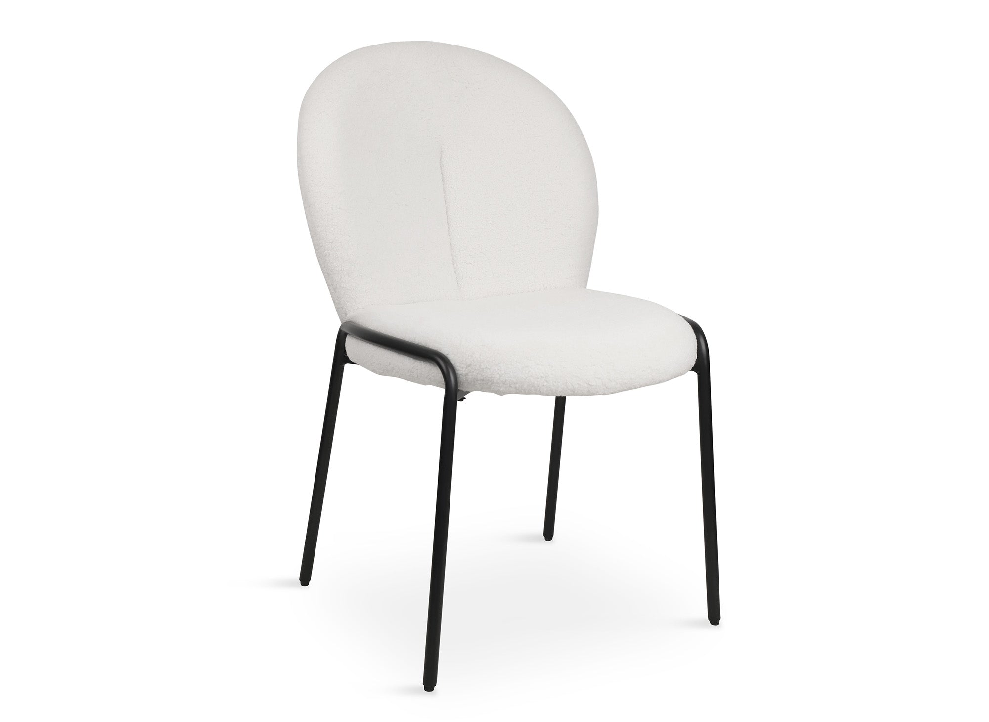 2er Set Designerstühle in weißem Frotteestoff BENTA