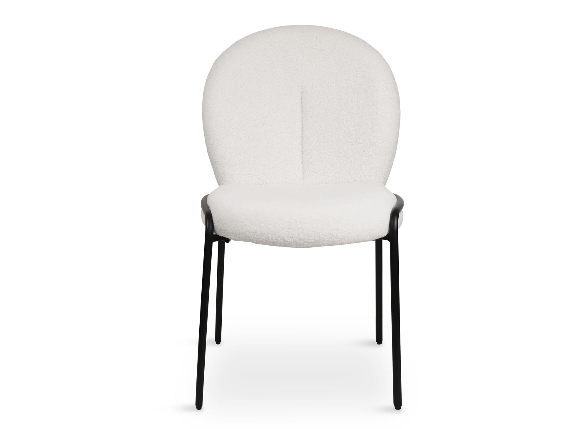 2er Set Designerstühle in weißem Frotteestoff BENTA