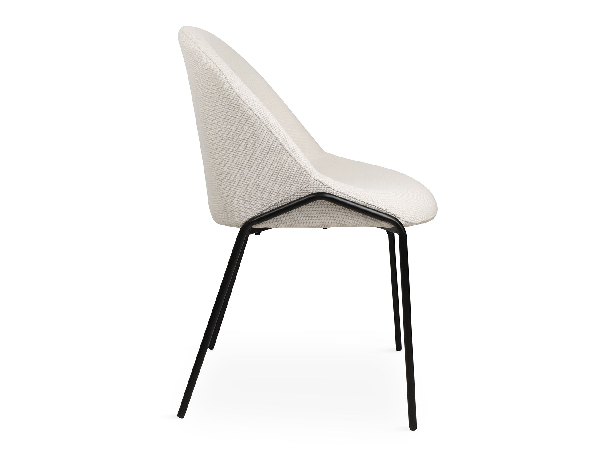 2er Set Designerstühle aus beigem Leinenstoff ZAYA
