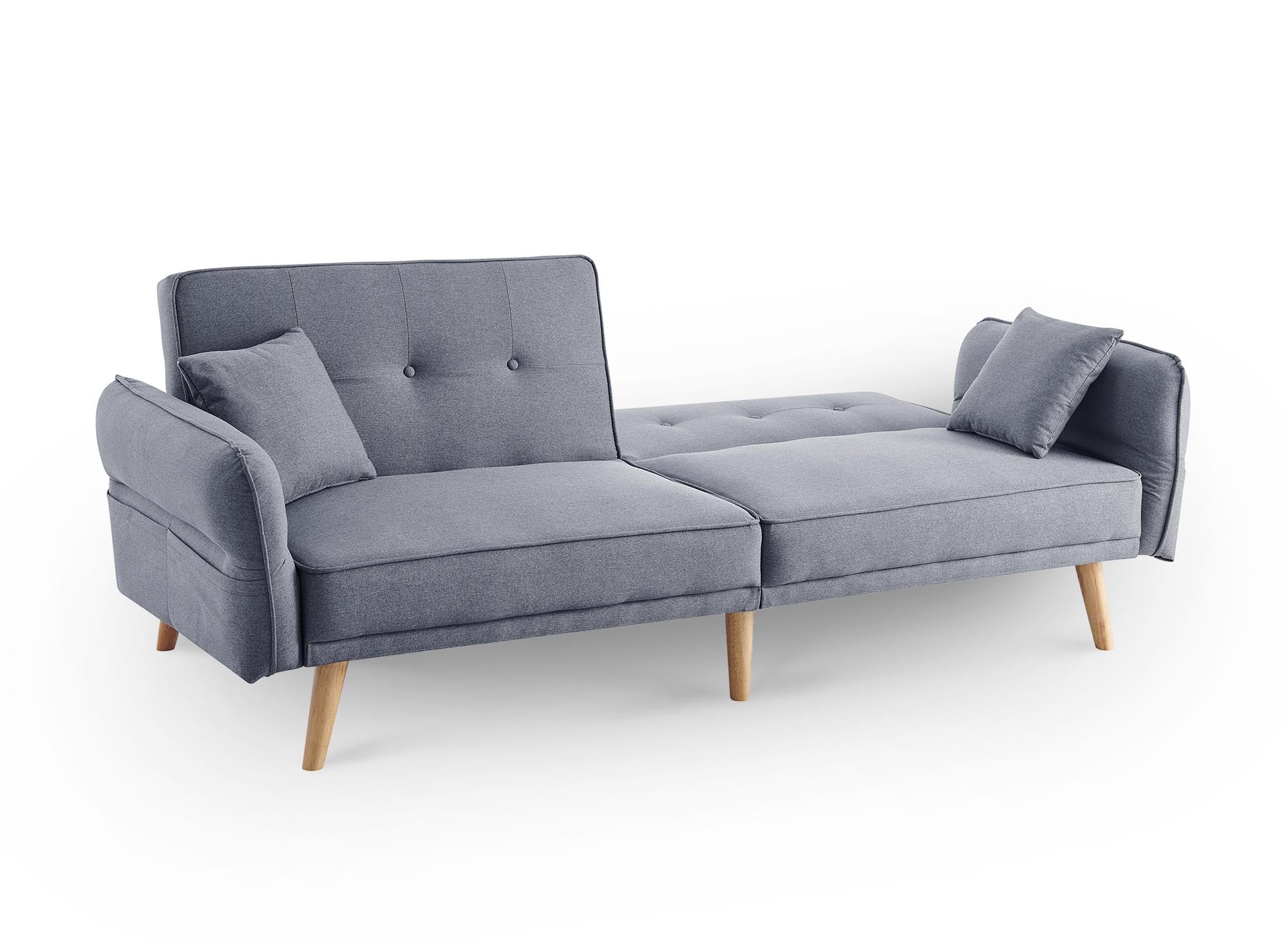 CHILI 3-Sitzer-Schlafsofa aus grauem Stoff