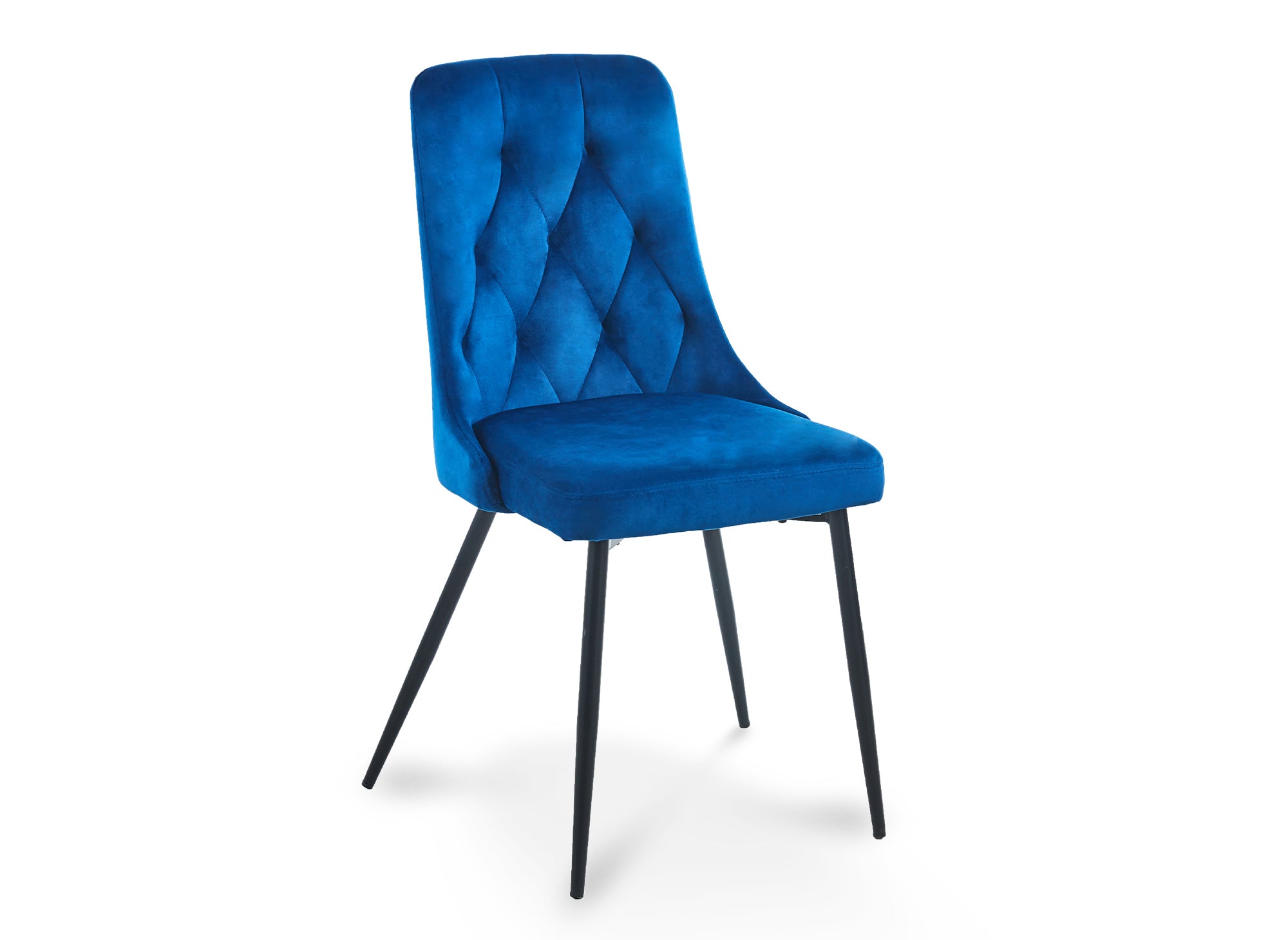 4er-Set OLVEA-Designerstühle aus blauem Samt