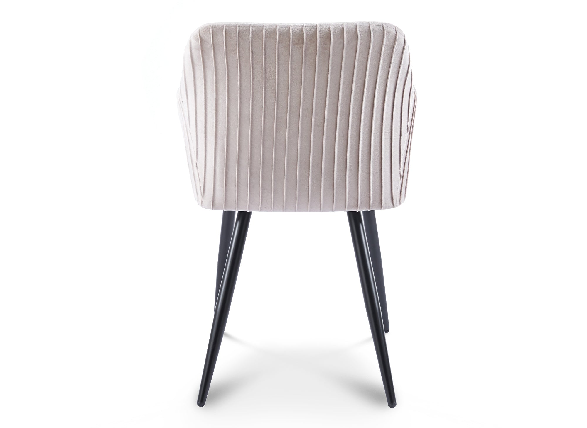 2er-Set beige Samtstühle mit schwarzen Metallbeinen DEVOR